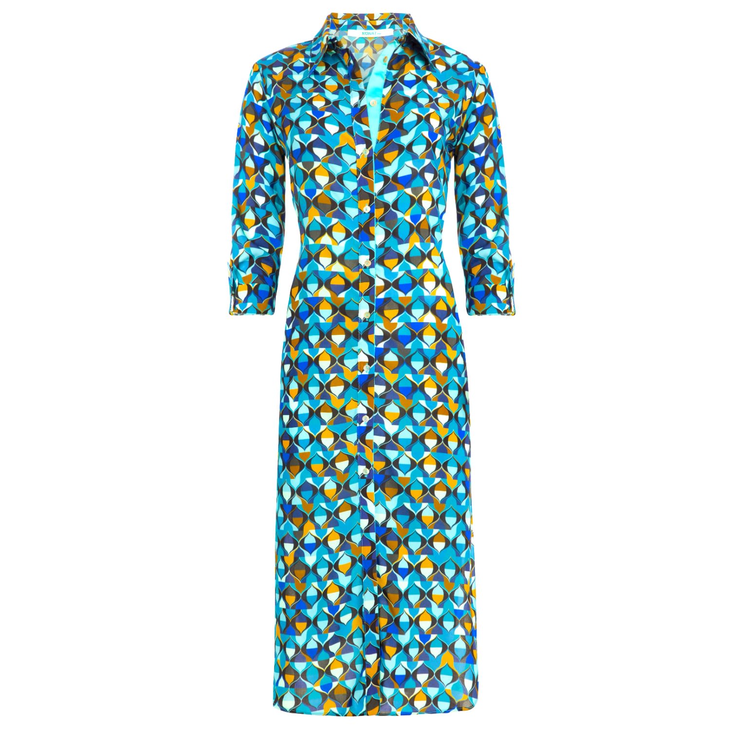 N'onat Women's Blue Maria Button Front Shirt Dress In Turquoise