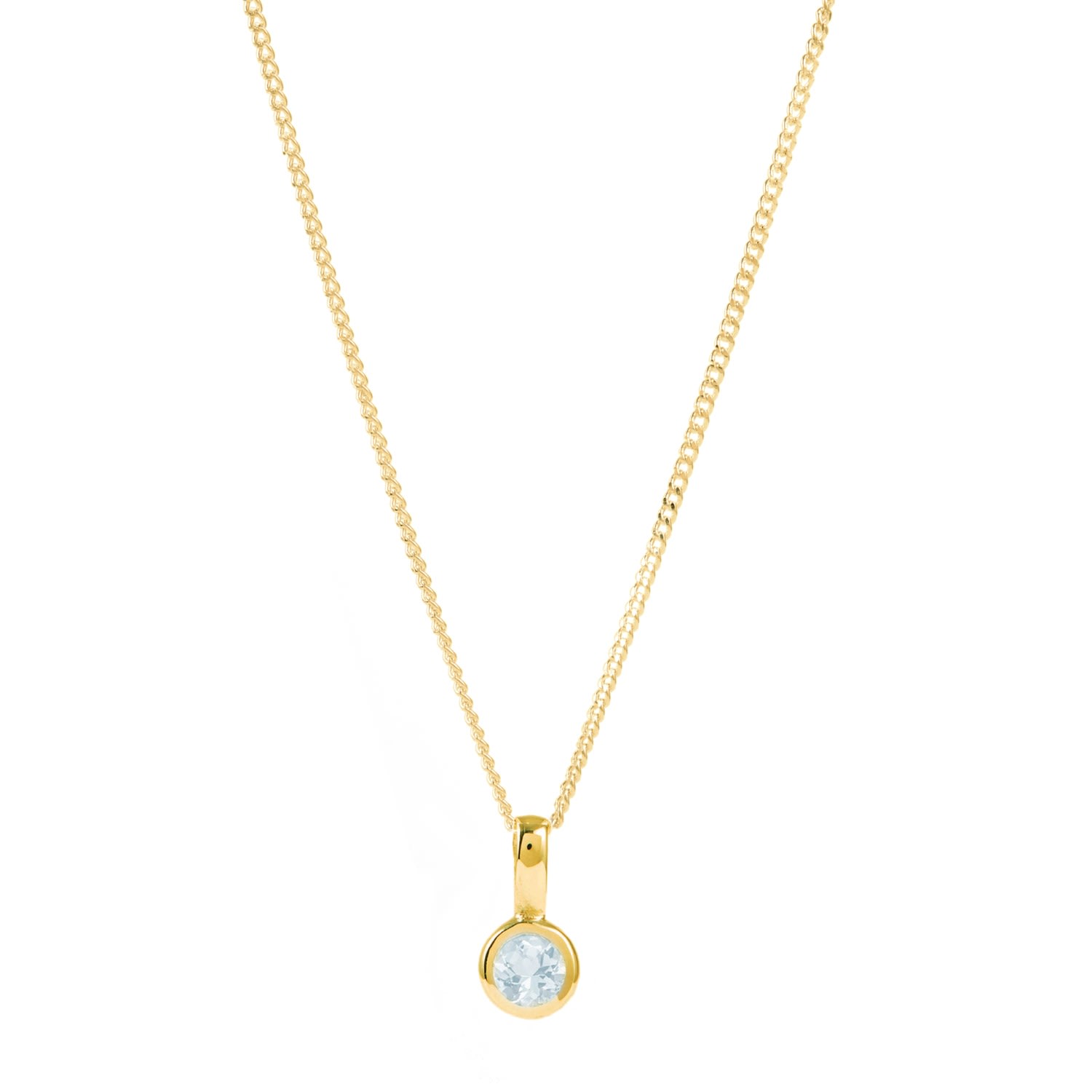Charlotte's Web Jewellery Women's March Birthstone Gold Vermeil Necklace - Aquamarine In Gold