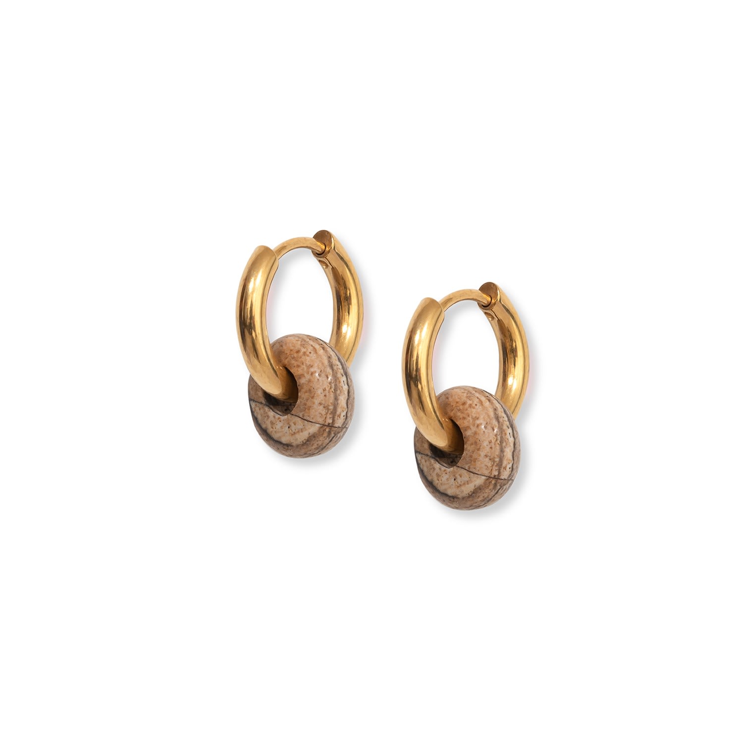 A Weathered Penny Women's Stone Hoops - Gold In Gold