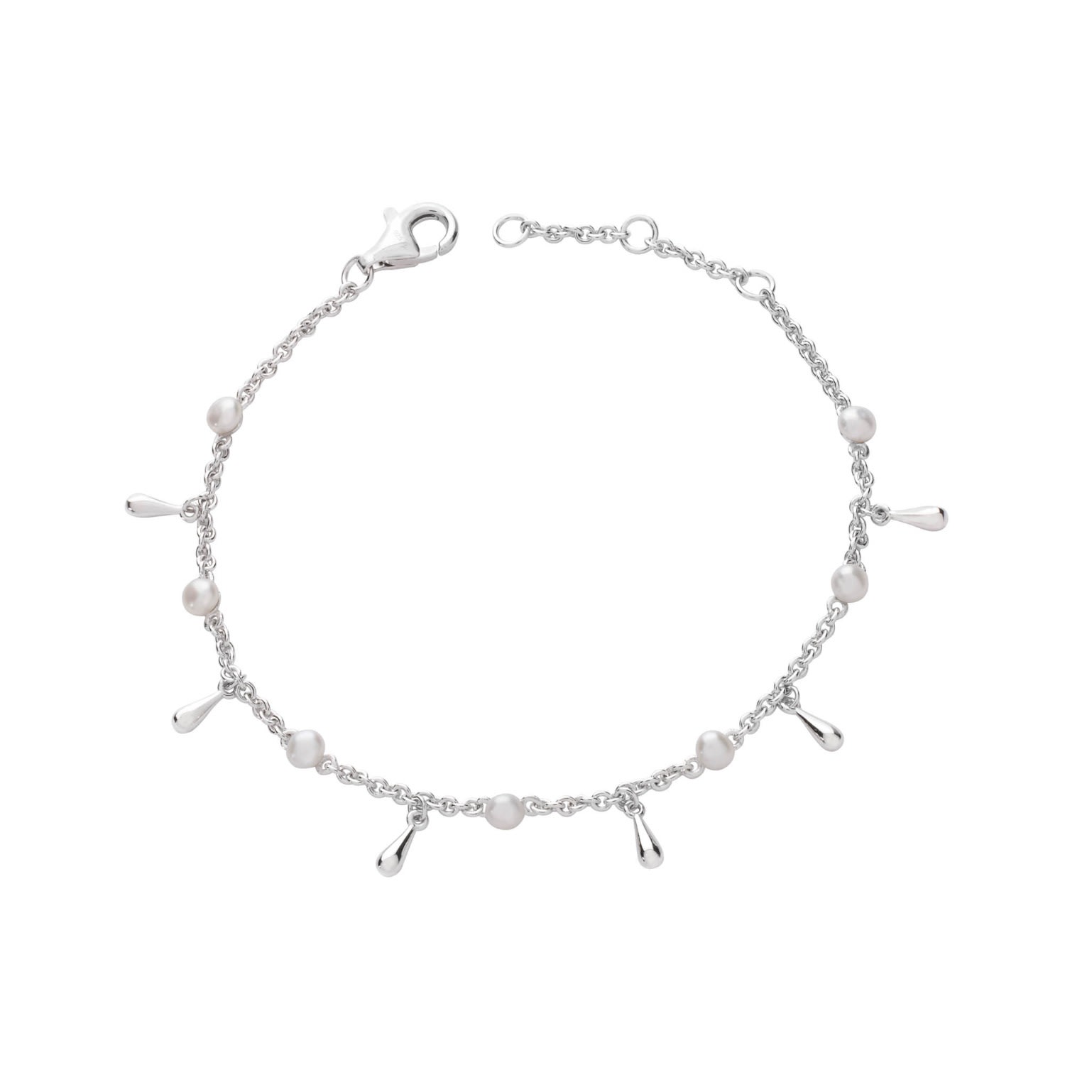 Women’s Silver Royal Pearl Drop Anklet Lucy Quartermaine