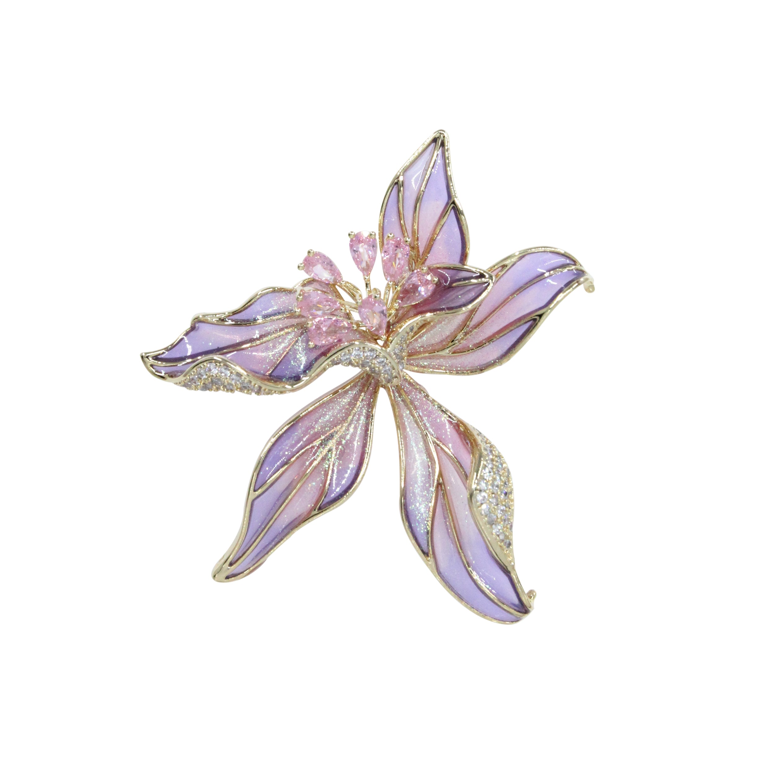 Ninemoo Women's Purple Iris Bloom Elegance Brooch In Purple