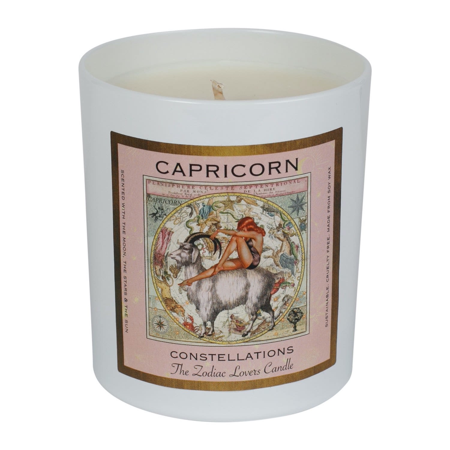 White Zodiac Candle - Capricorn Myrtle & Mary