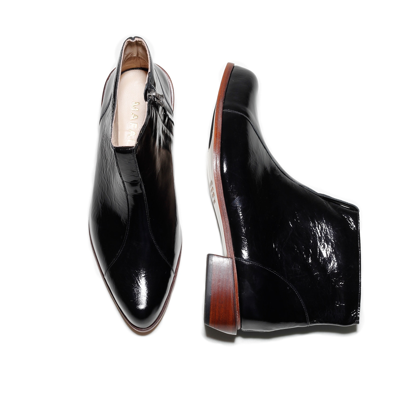 Mafalda Women's Bianca Black Patent Leather Boots In Black