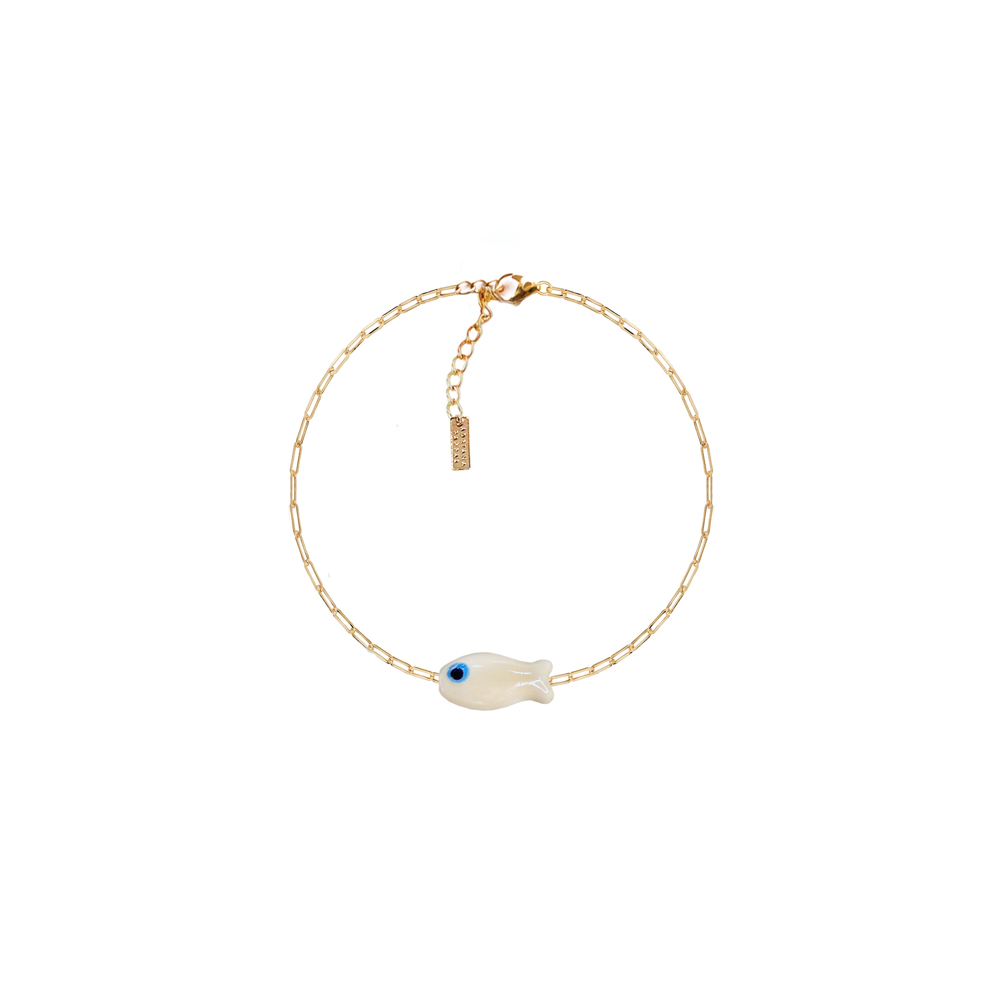 Women’s White Fishy Chain Bracelet - Ivory Adriana Pappas Designs