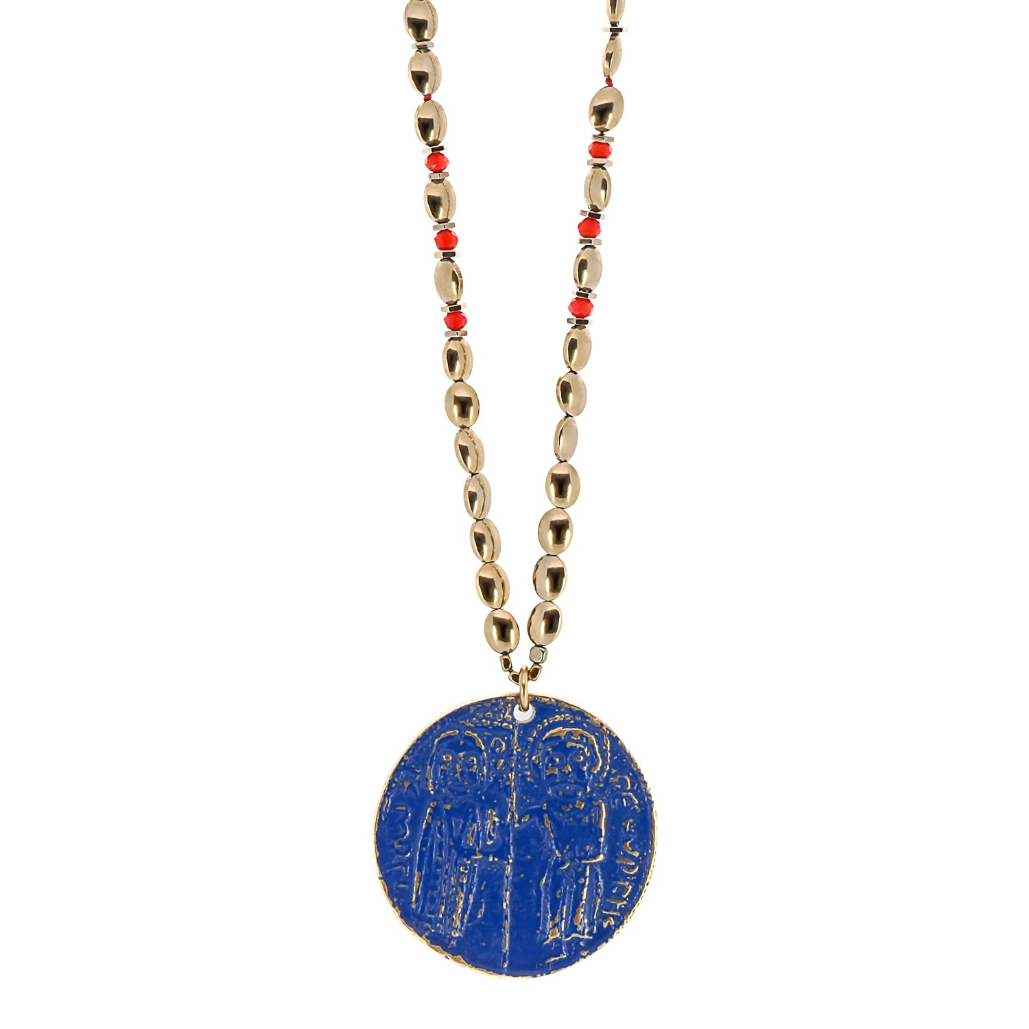 Women’s Gold / Blue Powerful Protection Talisman Necklace Ebru Jewelry