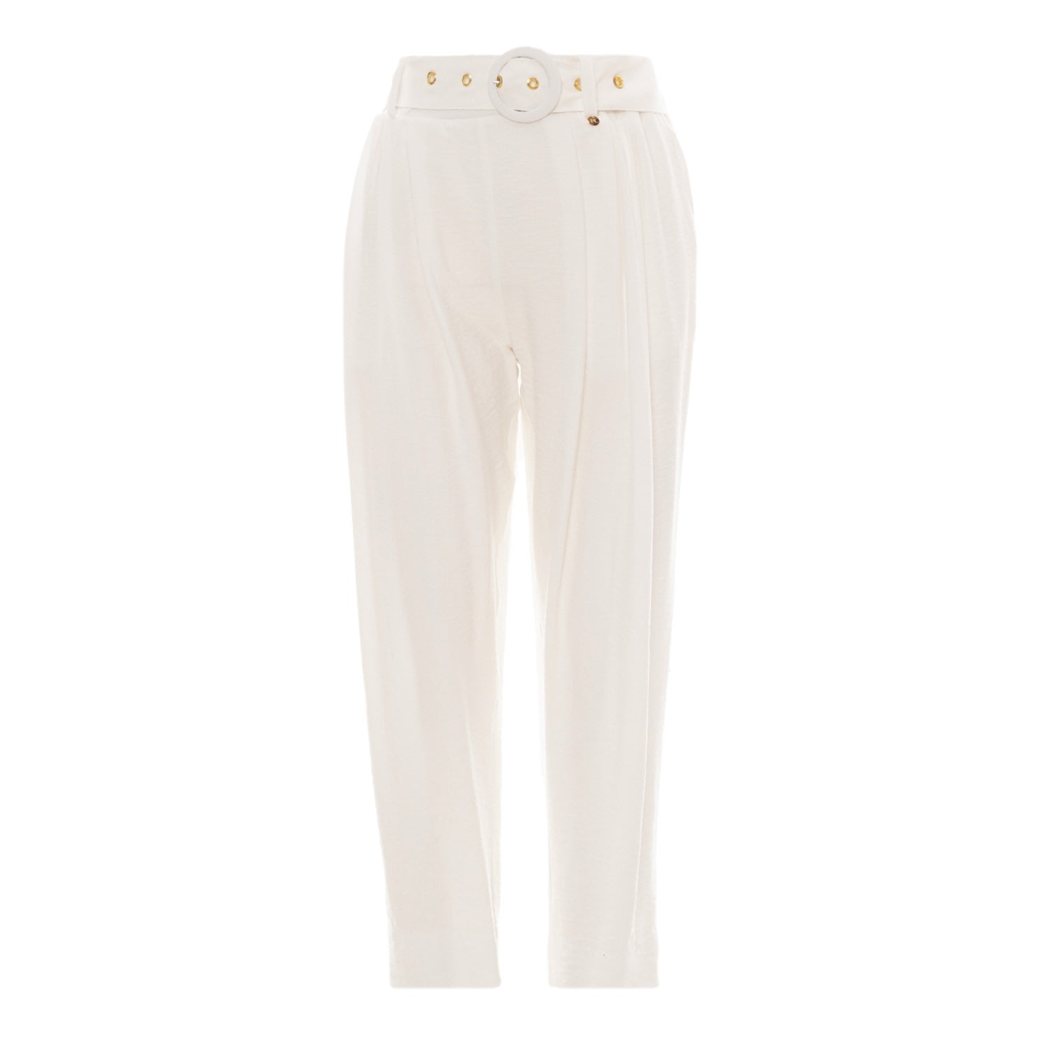 Nissa Women's High-rise Paperbag White Pants