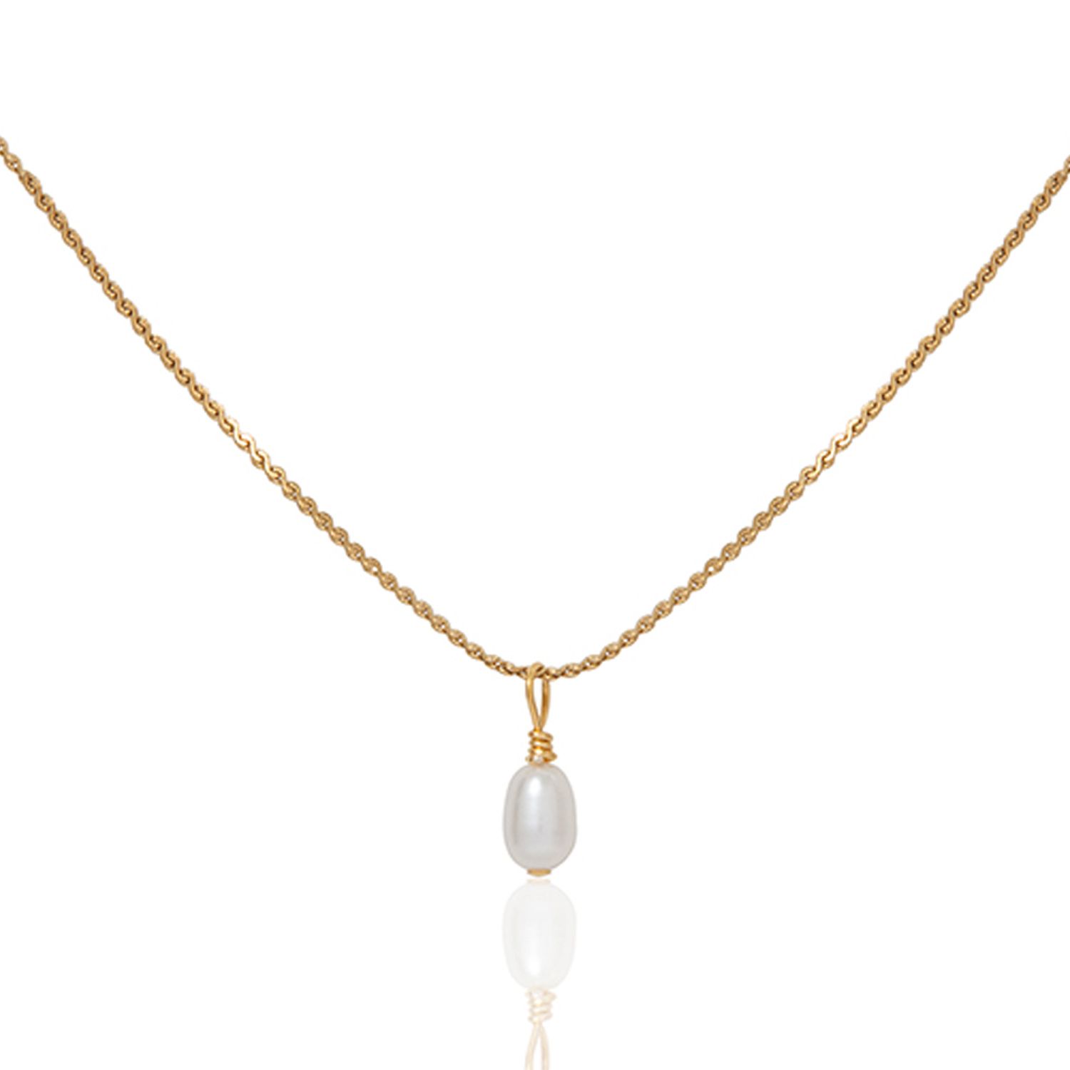 A Weathered Penny Women's Gold / White Pearl Droplet Necklace