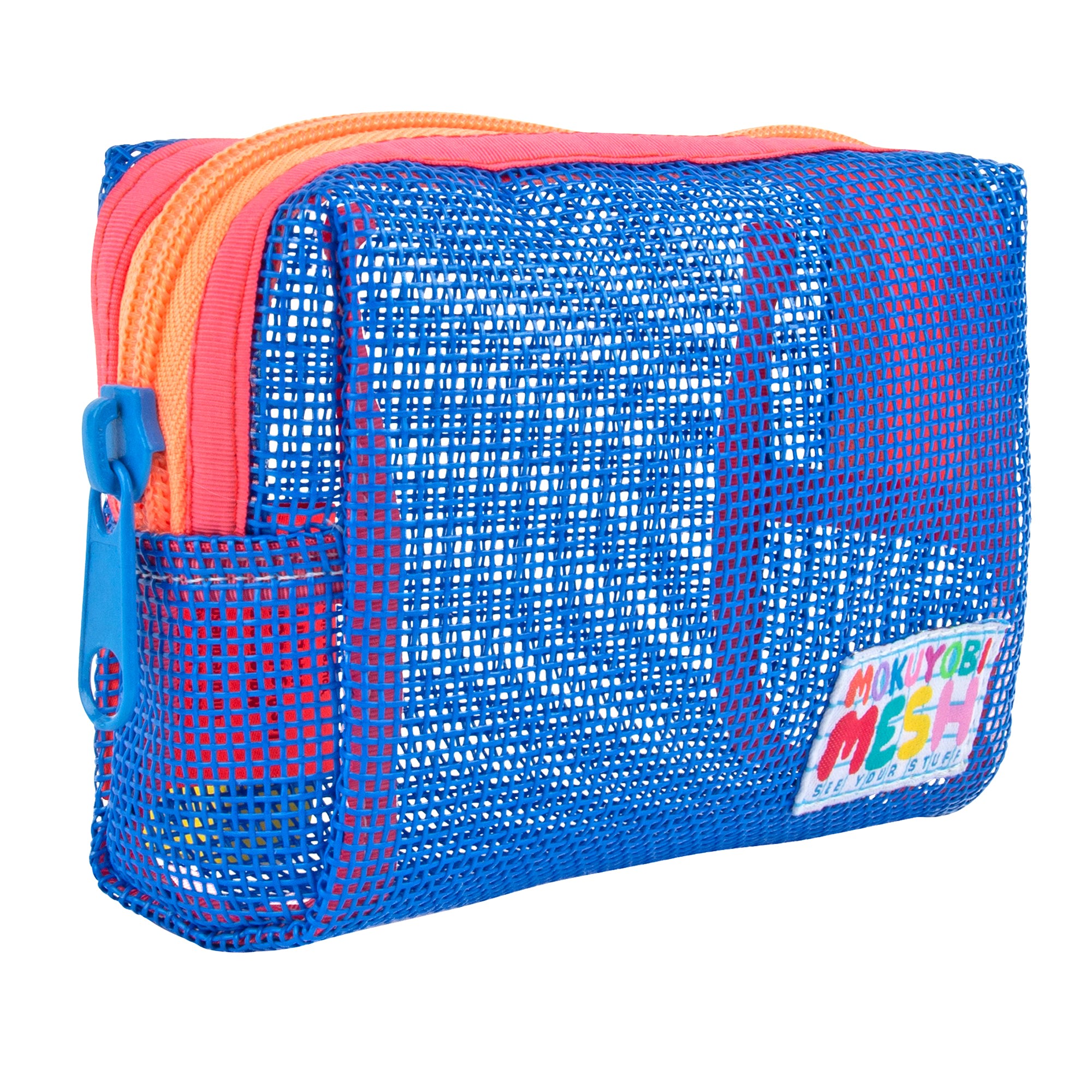 Mokuyobi Women's Blue Pacific Mesh Chubby Zip Pouch In Blue