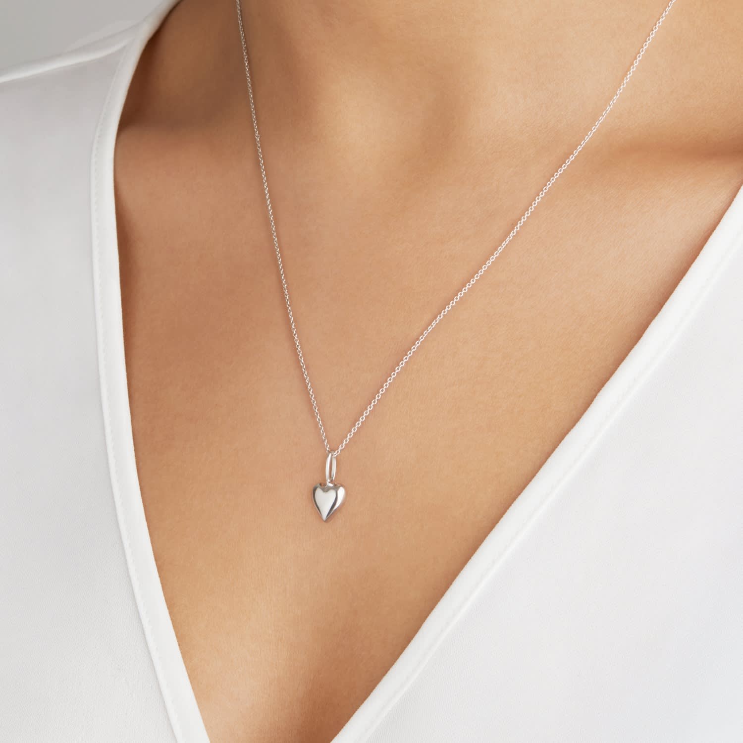 Heart Necklace Set - Summer Silver