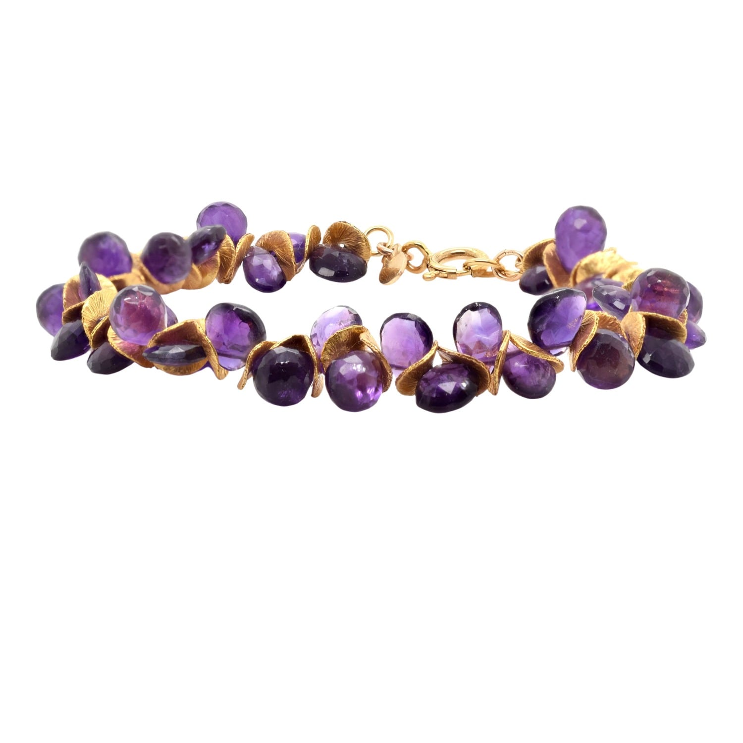 Lori Kaplan Design Women's Pink / Purple / Gold Signature Amethyst Gold Bracelet