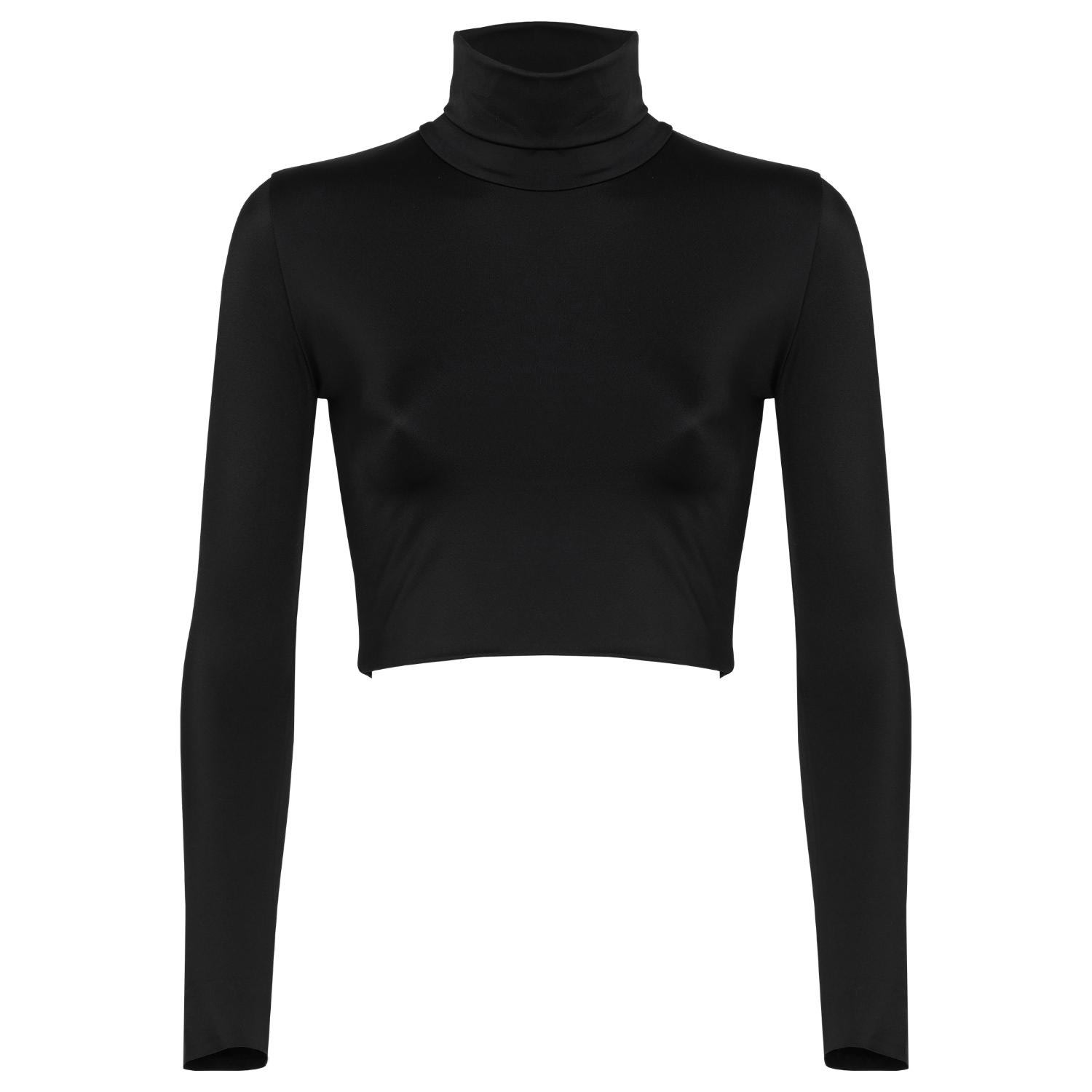 Women’s Amaze Turtleneck Swimwear Crop Top With Long Sleeves In Black Large Antoninias