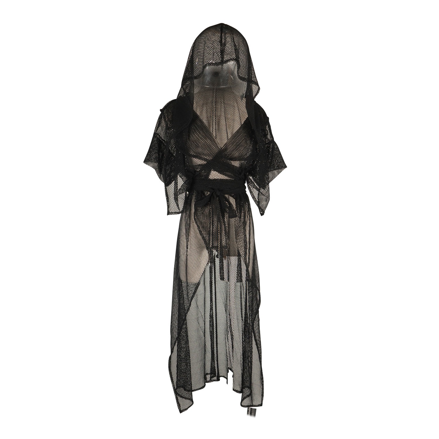 Jennafer Grace Women's Black Mesh Trenchcloak In Black