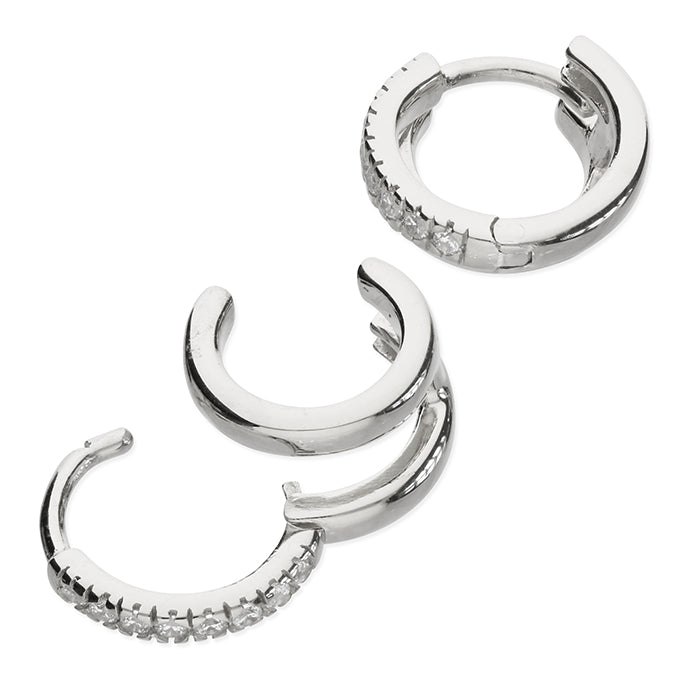 Ware Collective Women's Double Silver Huggie Earrings