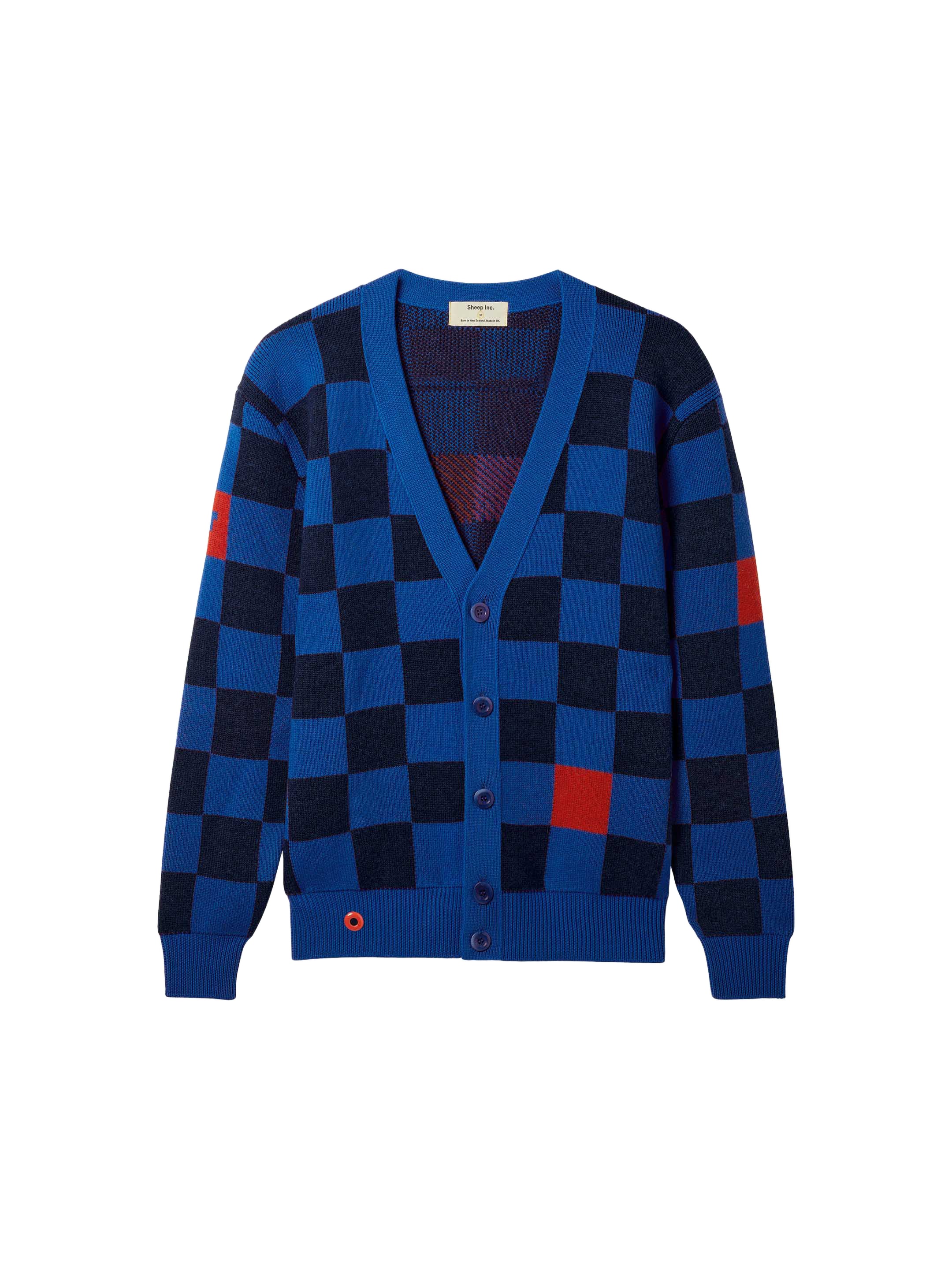 Men’s The Checkmate Cardigan - Cobalt Blue Extra Small Sheep Inc.