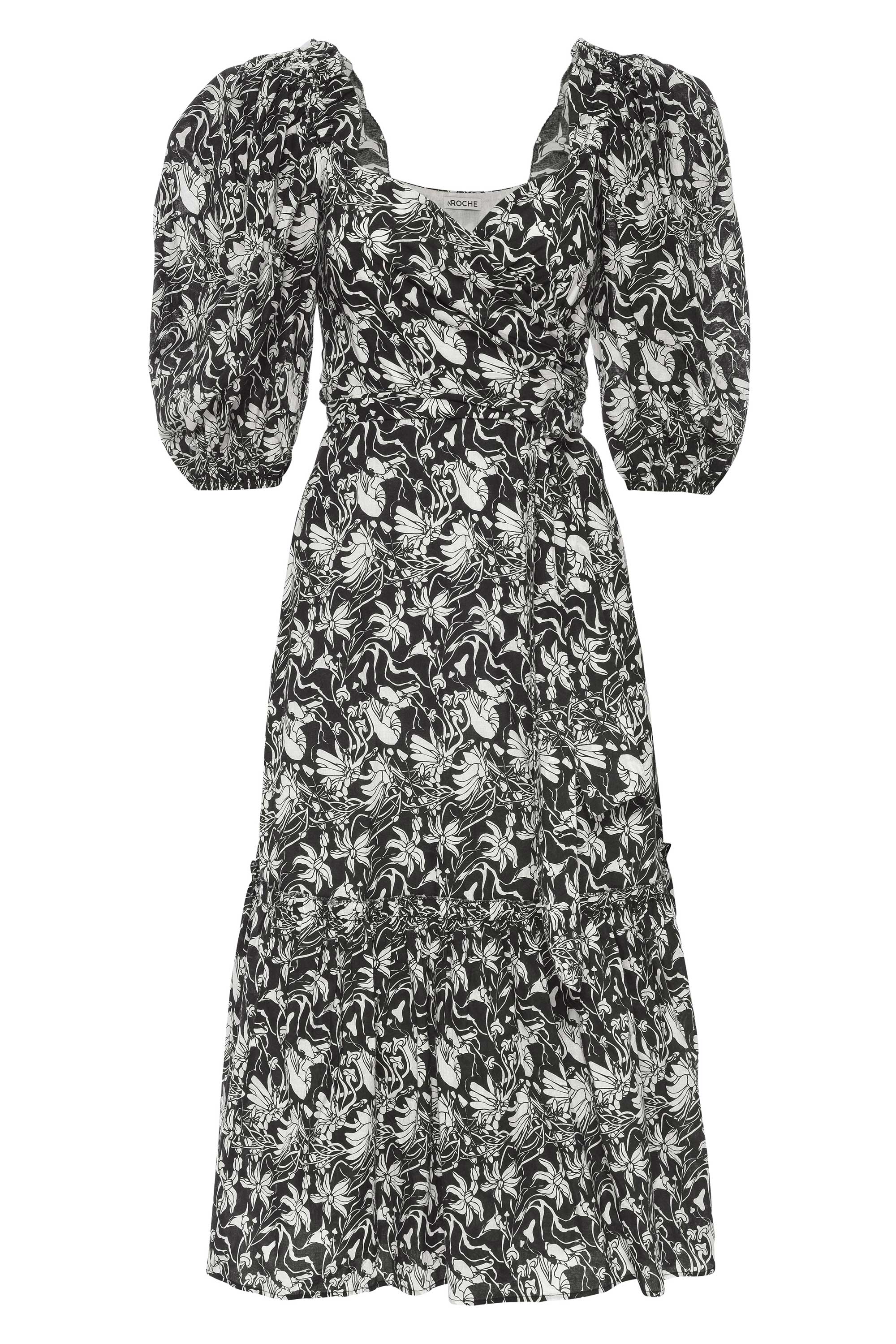 Women’s Romaine Wrap Dress - Black / White Xxxs St. Roche