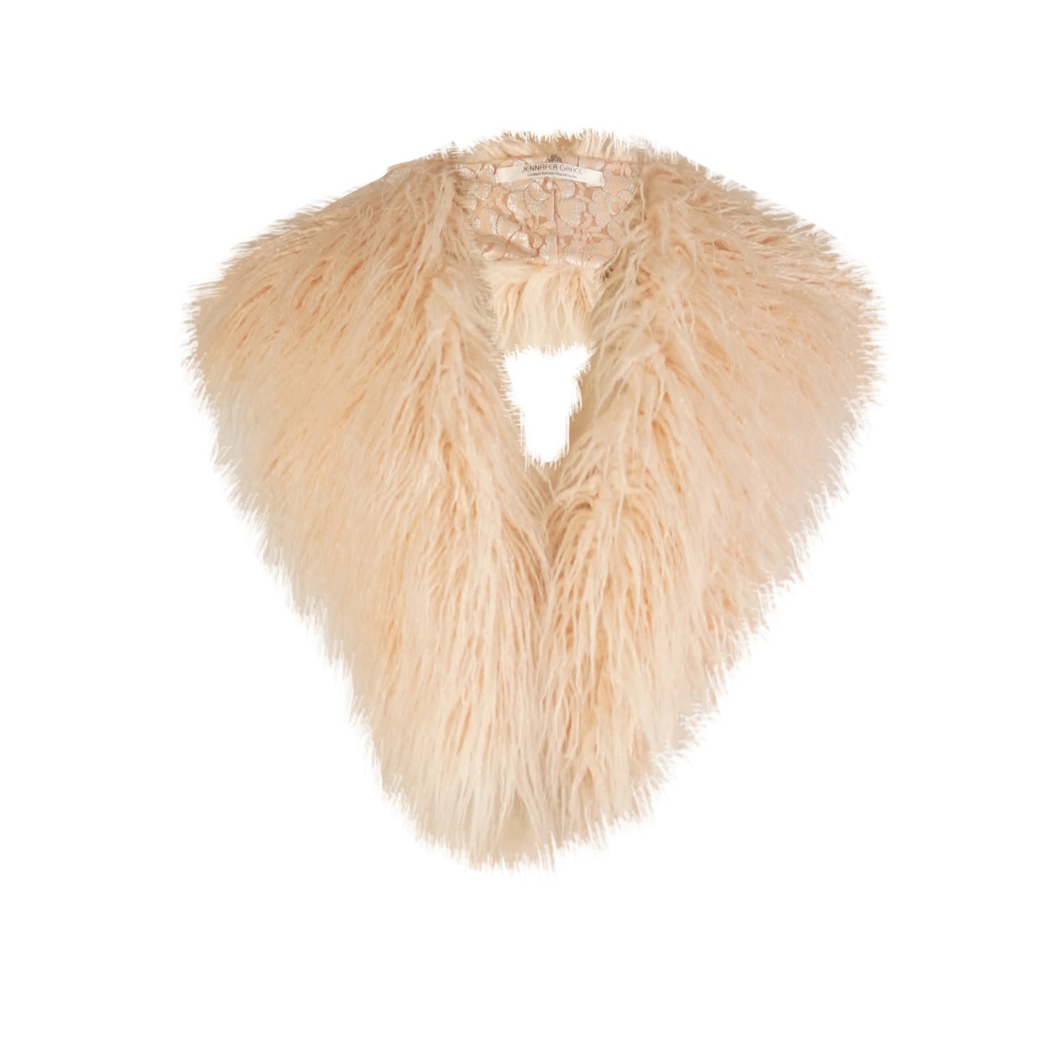 Jennafer Grace Women's Orange Blush Faux Fur Collar In Pink