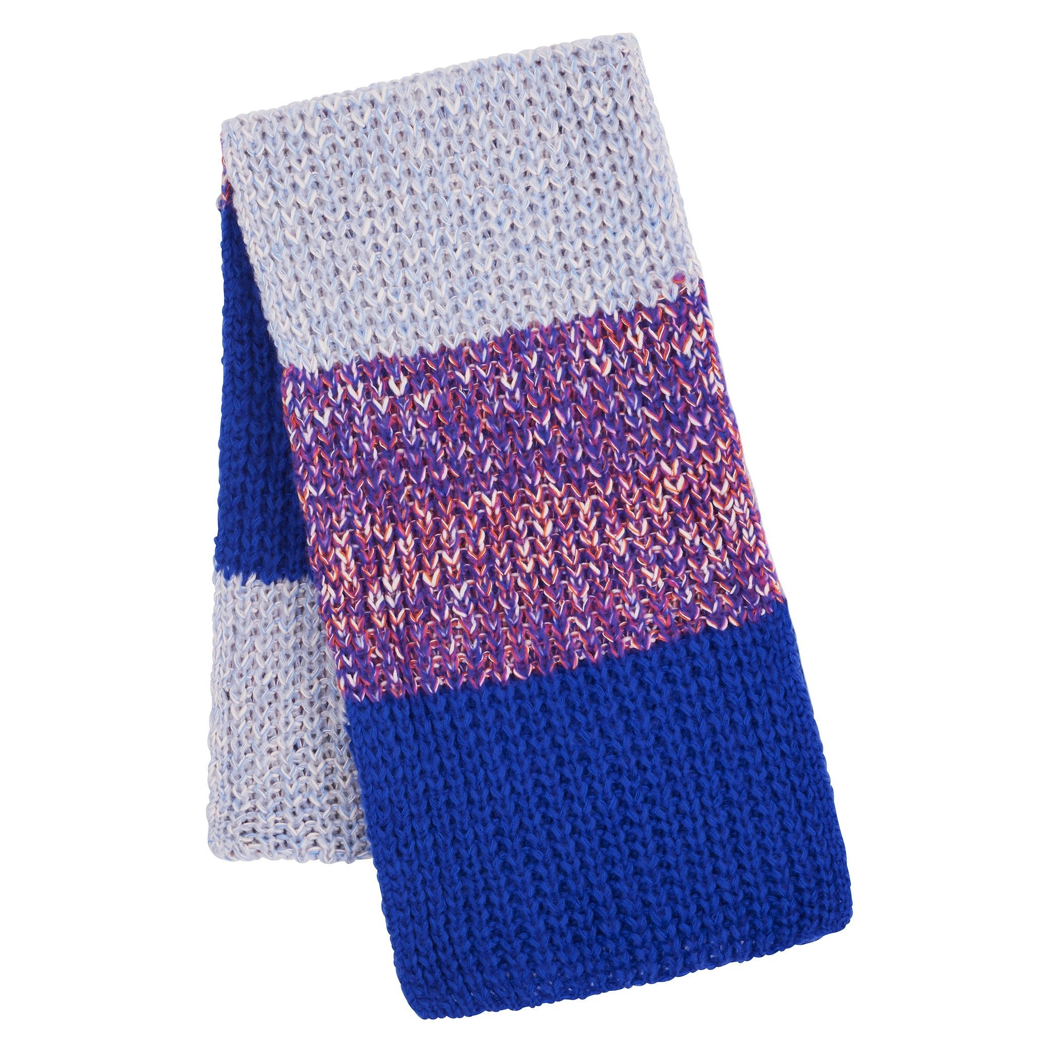 Leia Stripe Oversized Chunky Knitted Scarf - Cobalt, Cara & The Sky