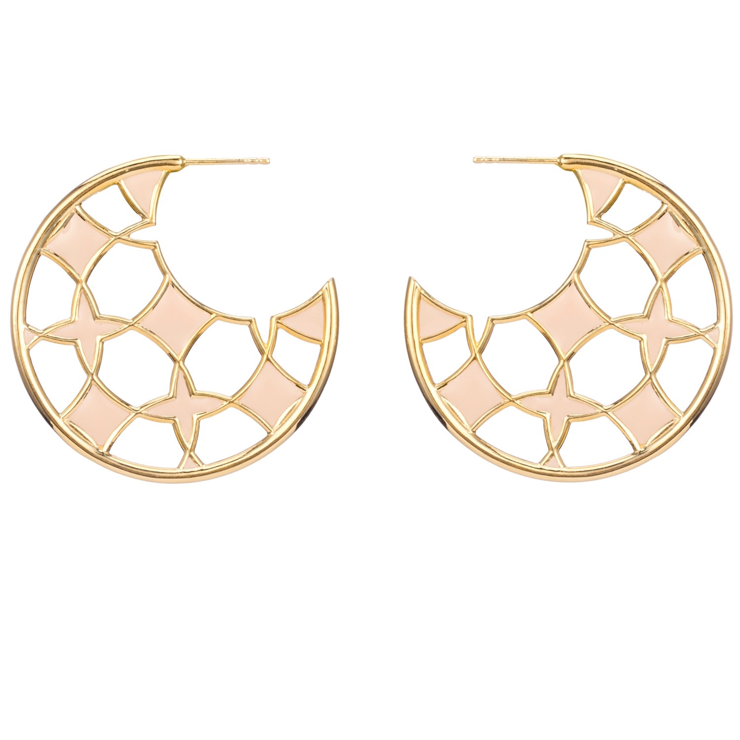 Coco & Kinney Women's Neutrals / Gold / White Amelia Enamel Earrings In Multi