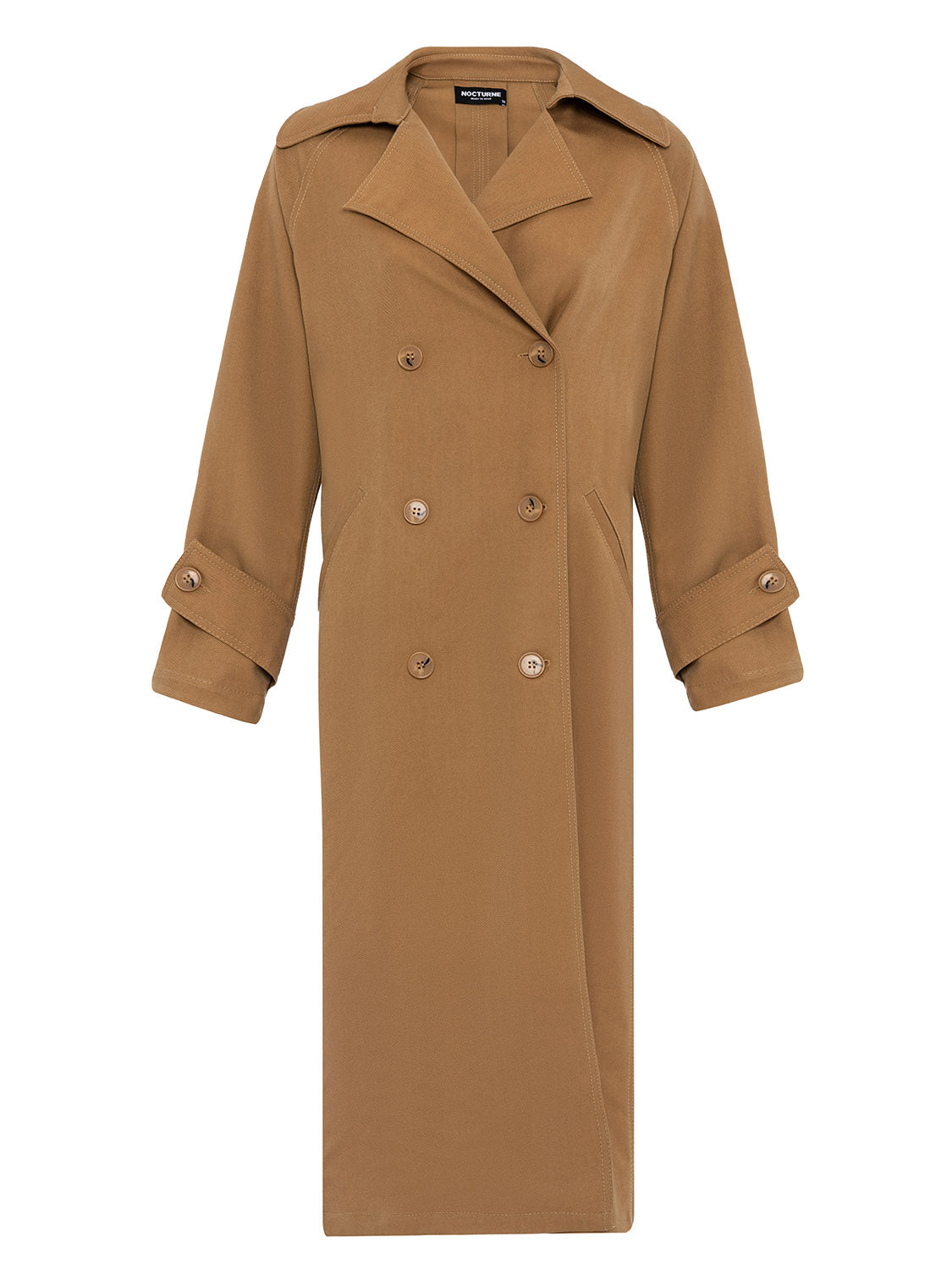 Women’s Brown Double Breasted Oversized Trench Coat Extra Large Nocturne