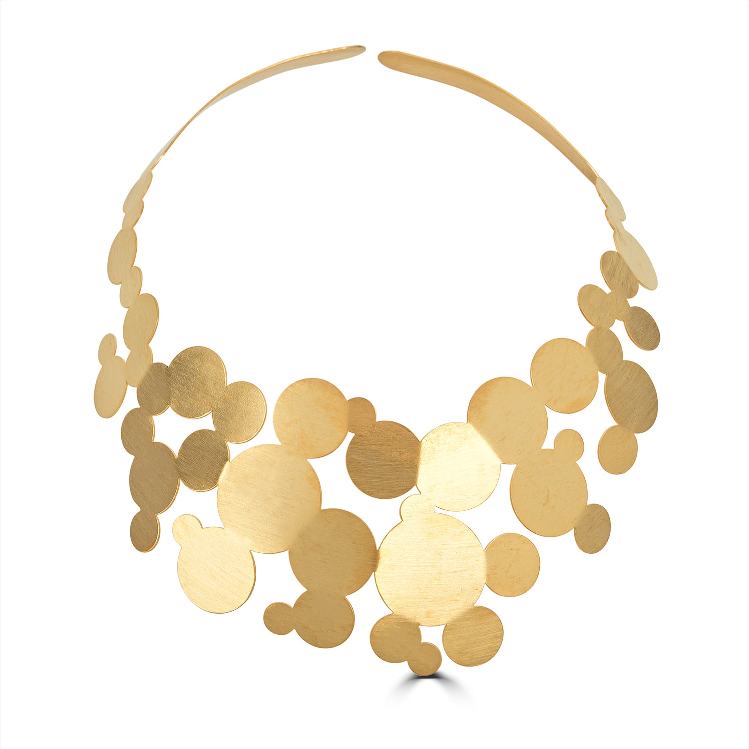 Women's Brushed Gold Fold Collar Necklace- Adjustable Opening | Y.han Design