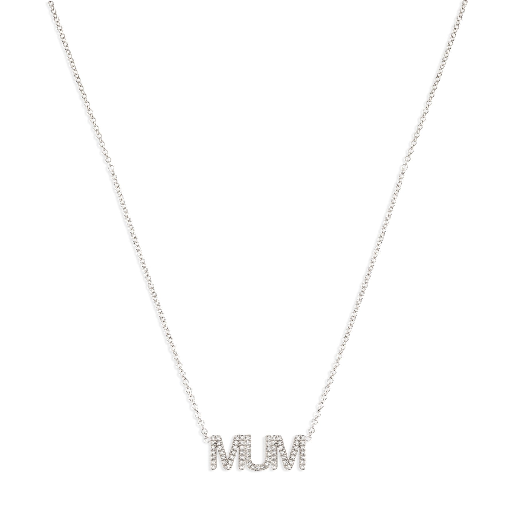 Women’s Pavé Mum Necklace - White Gold Maya Brenner