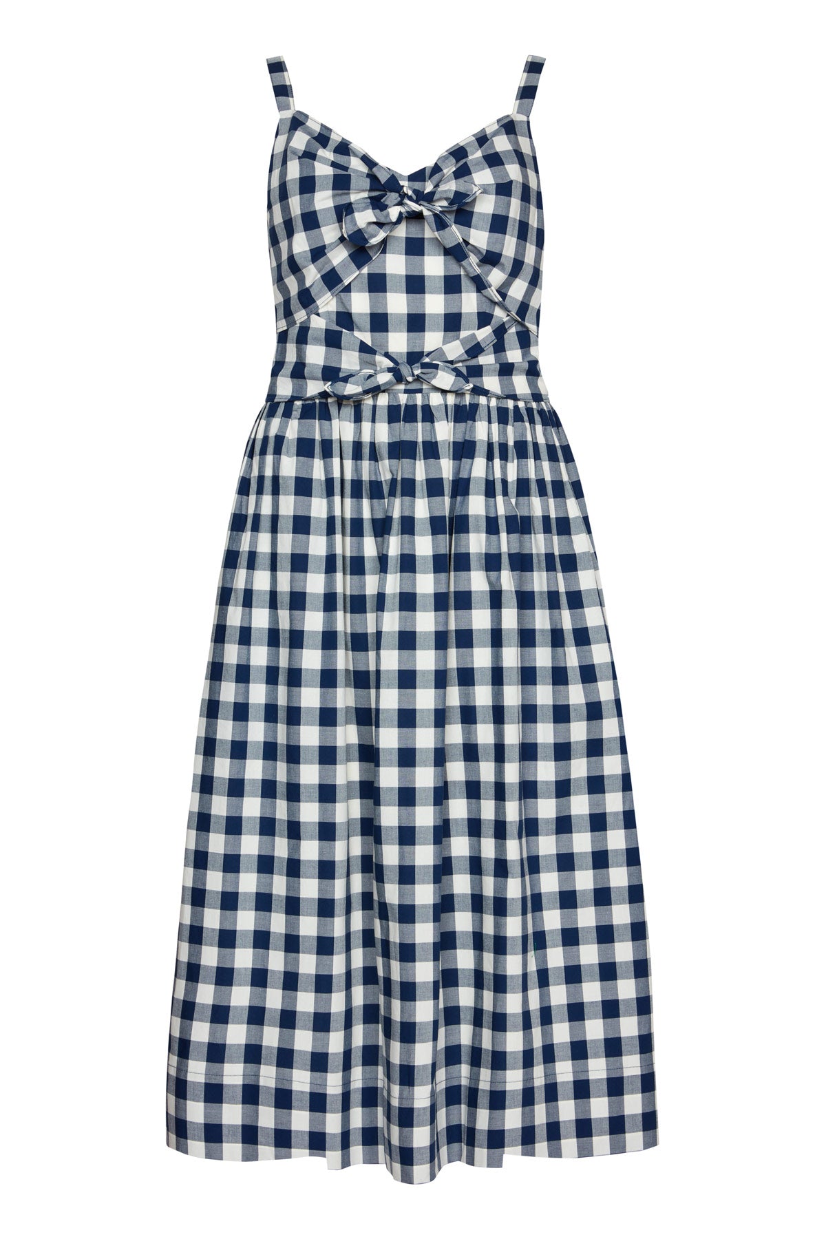 Salma Navy Yarn Dyed Check Dress by Emily and Fin