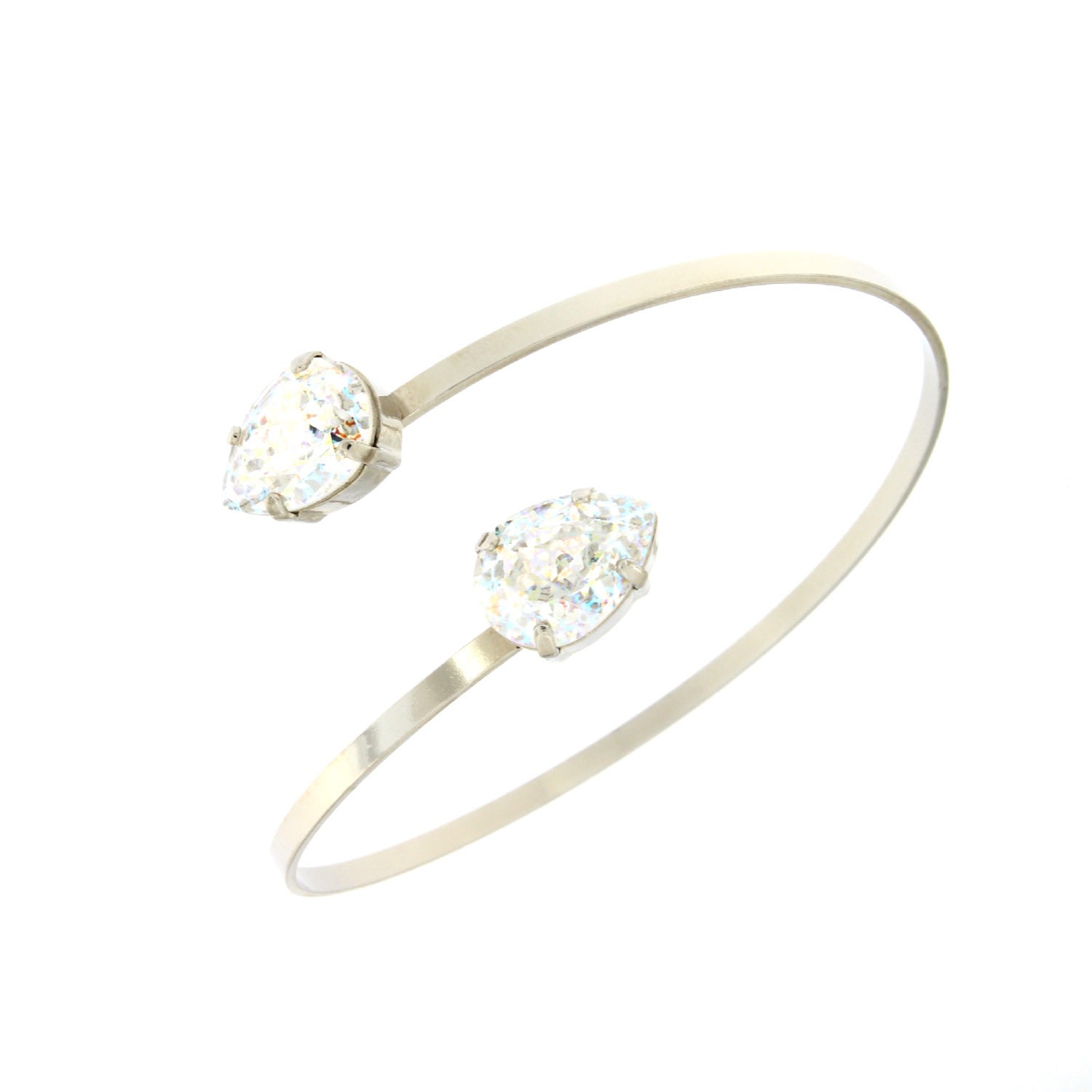Rosaspina Firenze Women's White / Silver Double Drop Bangle In White Patina In Multi
