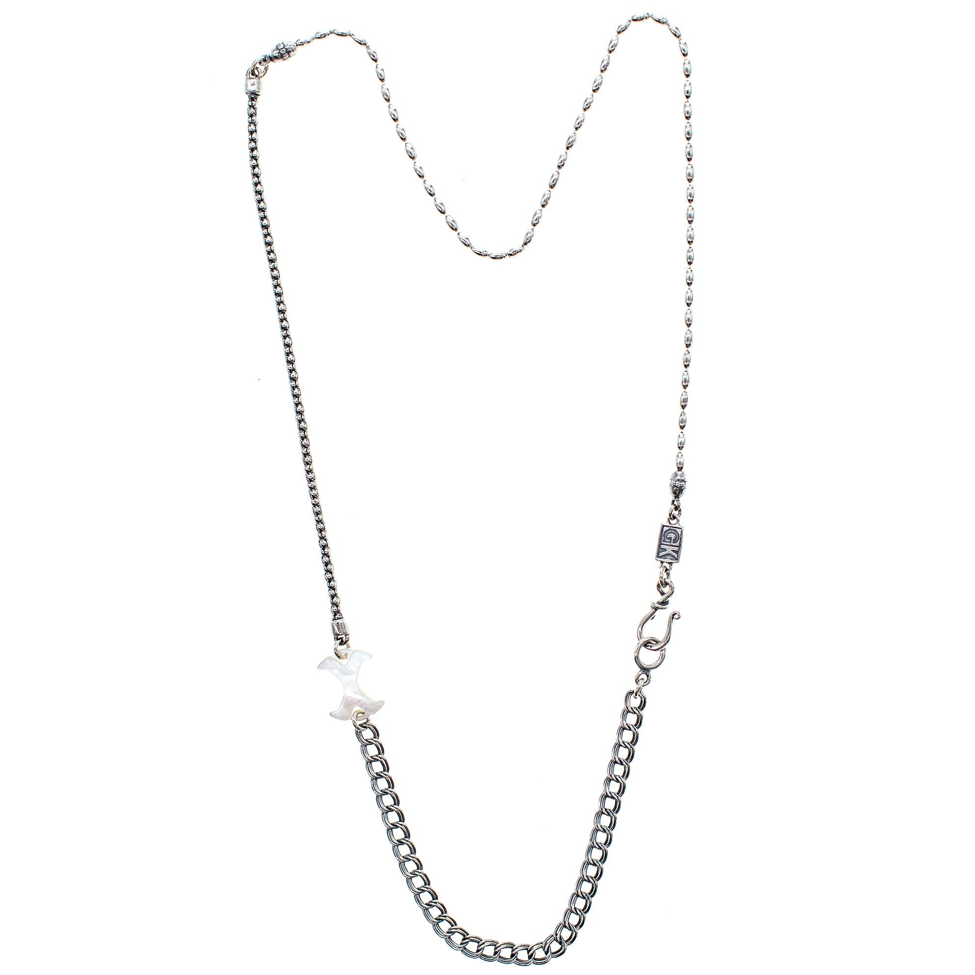 Men's Cross Chain Necklace White | Gem Kingdom