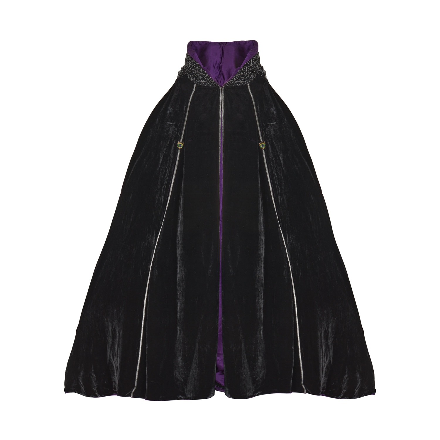 Black / Pink / Purple The Dracula Mystery Mens Cape In Silk Velvet M/L Mirayama