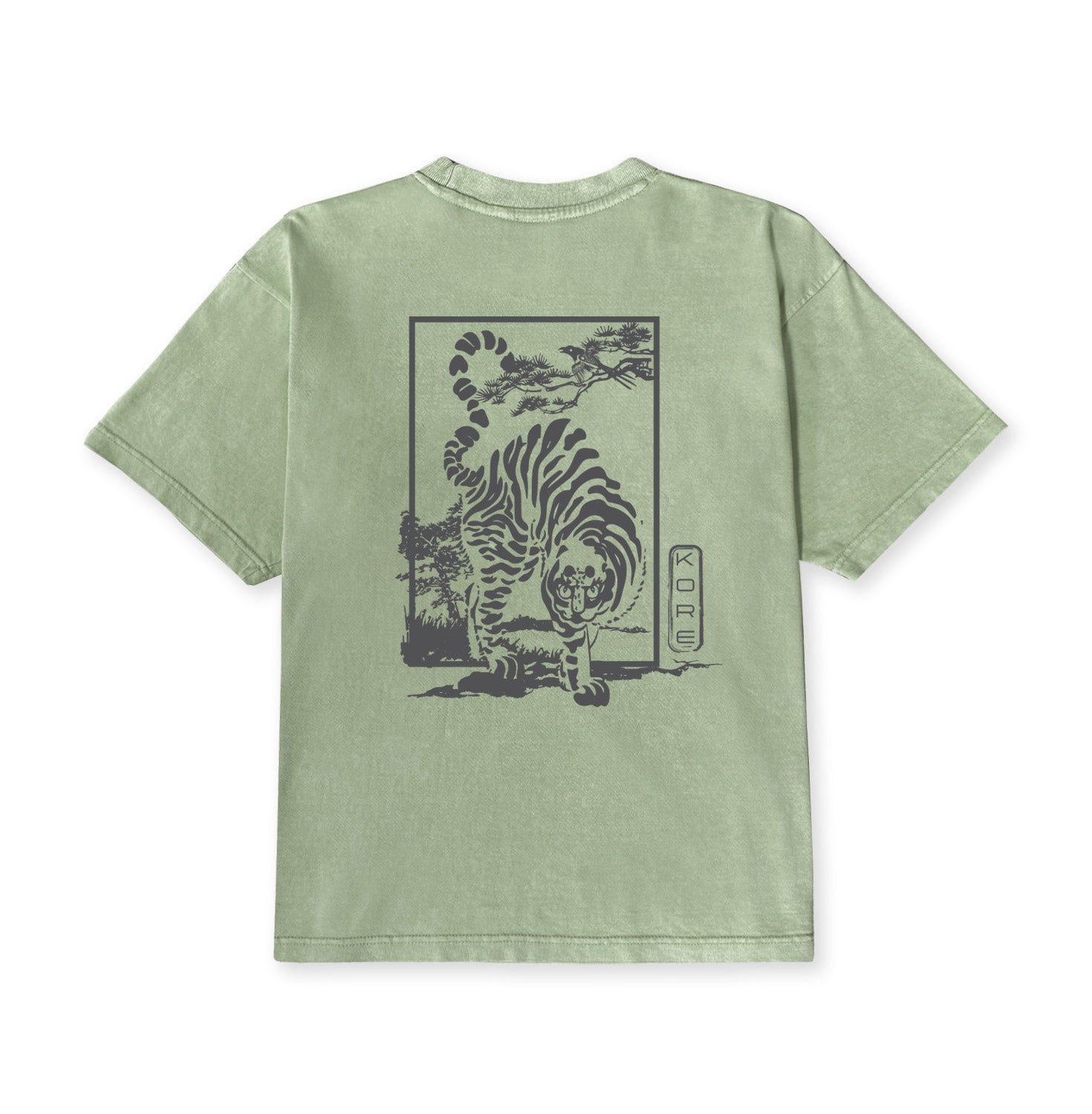 Korelimited Men's Tiger & Magpie Tee In Washed Green In Green