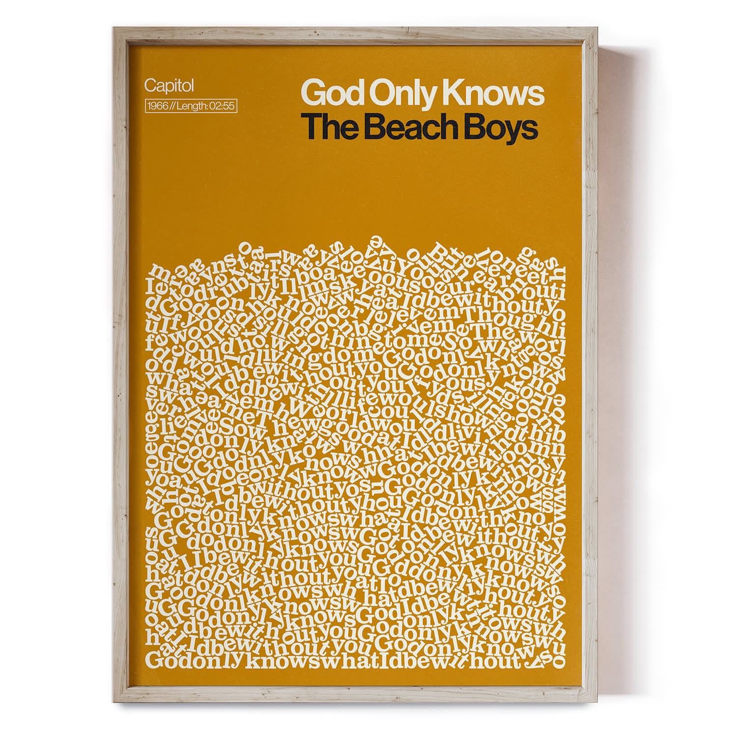 God Only Knows Song Lyric Print Reign Hail Wolf Badger