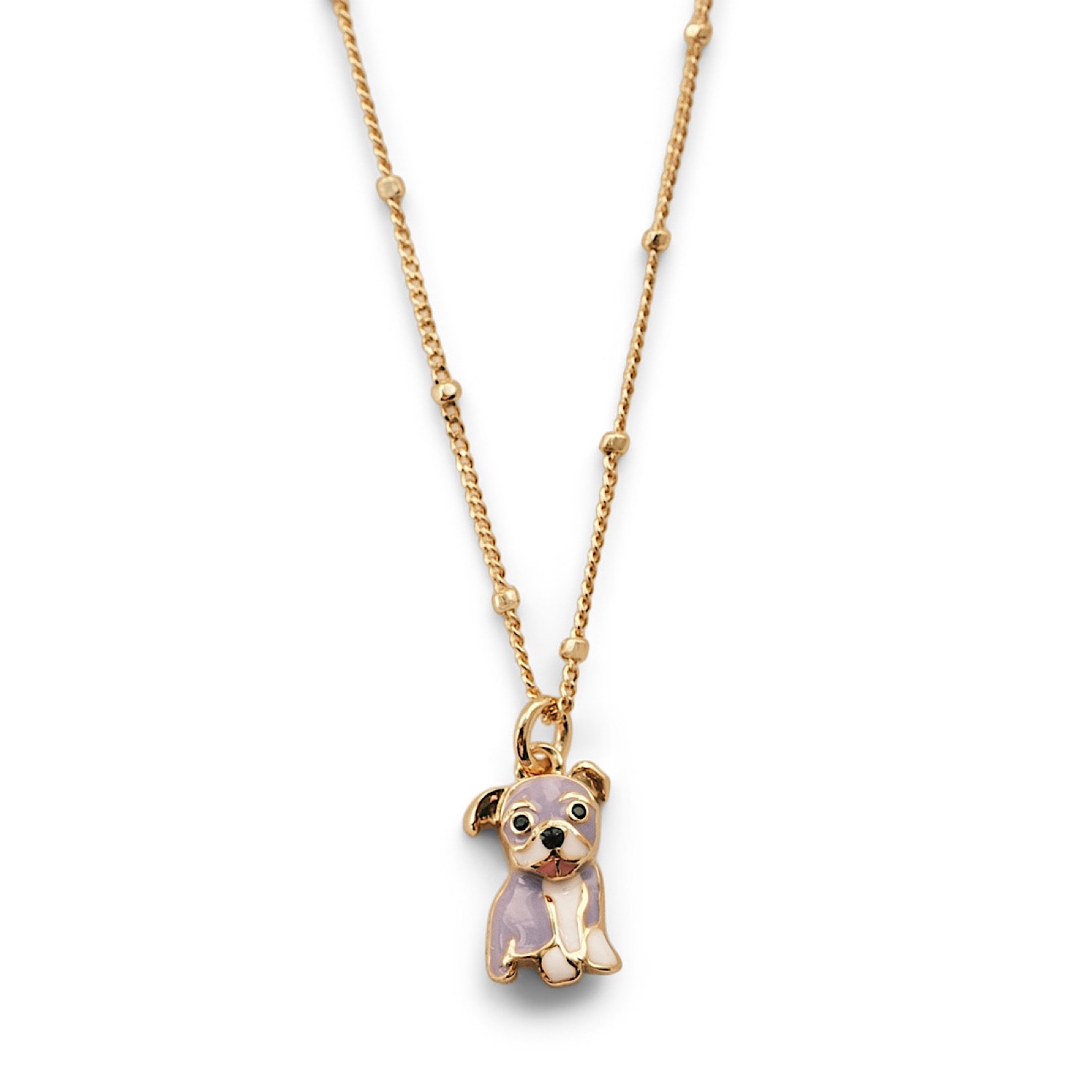 Cloud Haven Women's Gold / Pink / Purple  Mini Bulldog Sweetie Pendant In Lollipop Purple