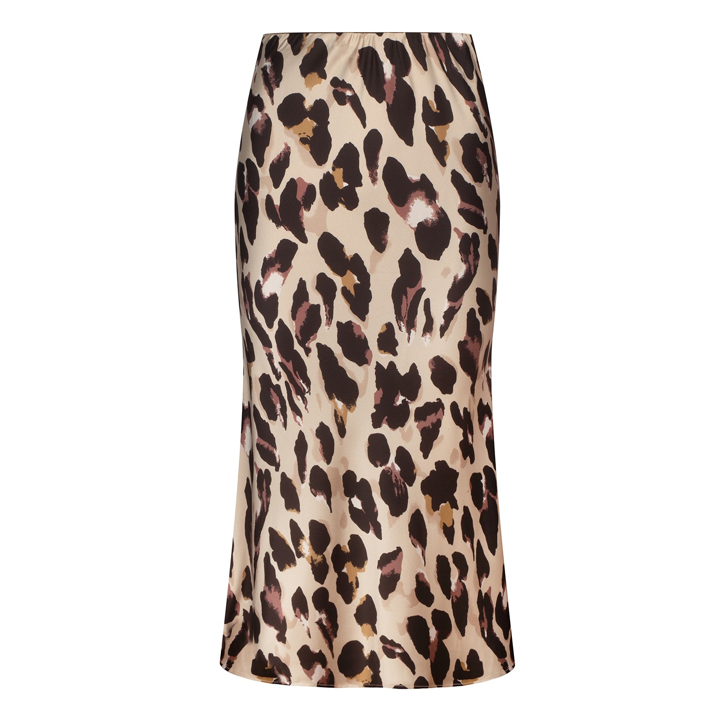 Urban Touch Women's Satin Leopard Print Midi Slip Skirt