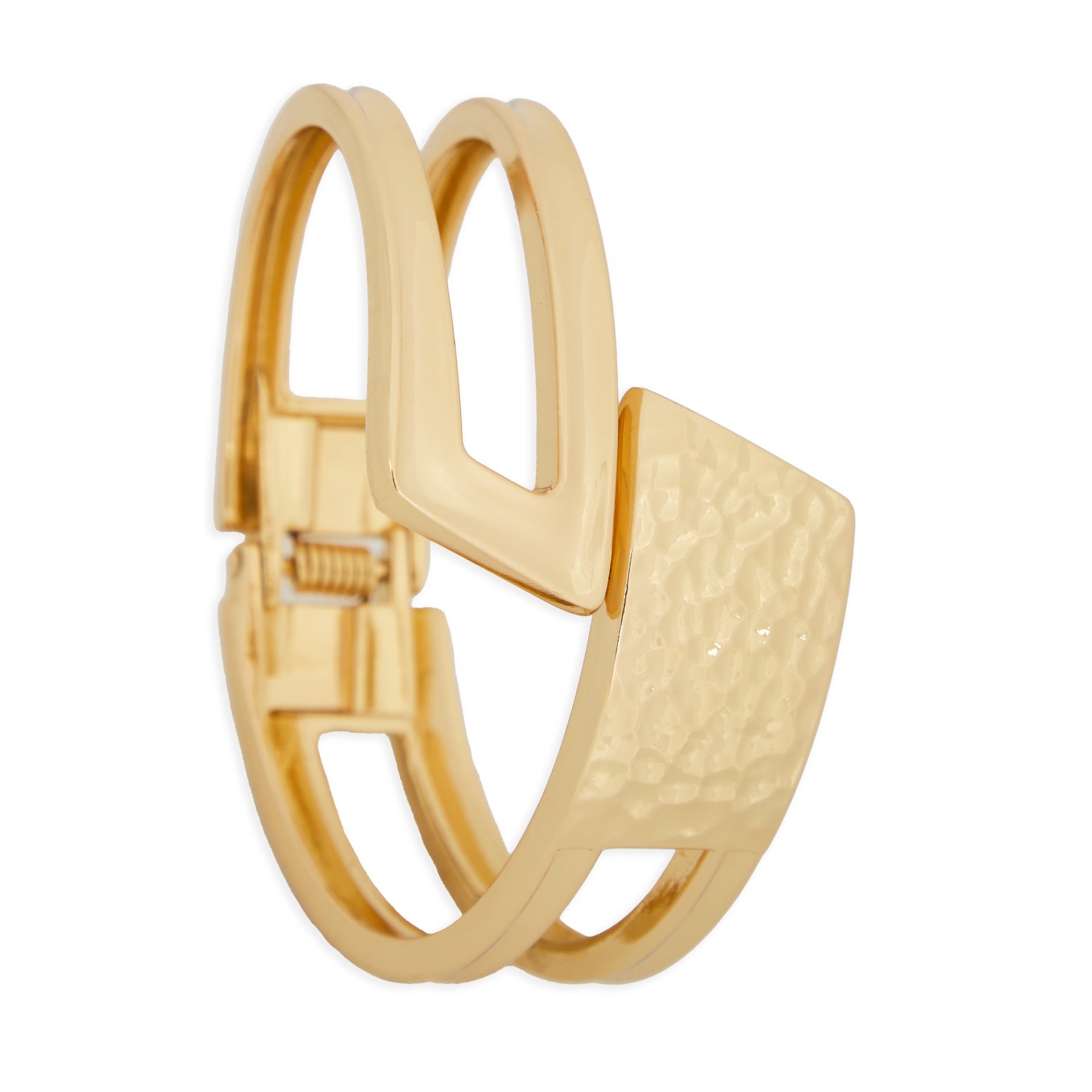 Women&rsquo;s Gold Hammered Overlap Cuff Bracelet | Saachi
