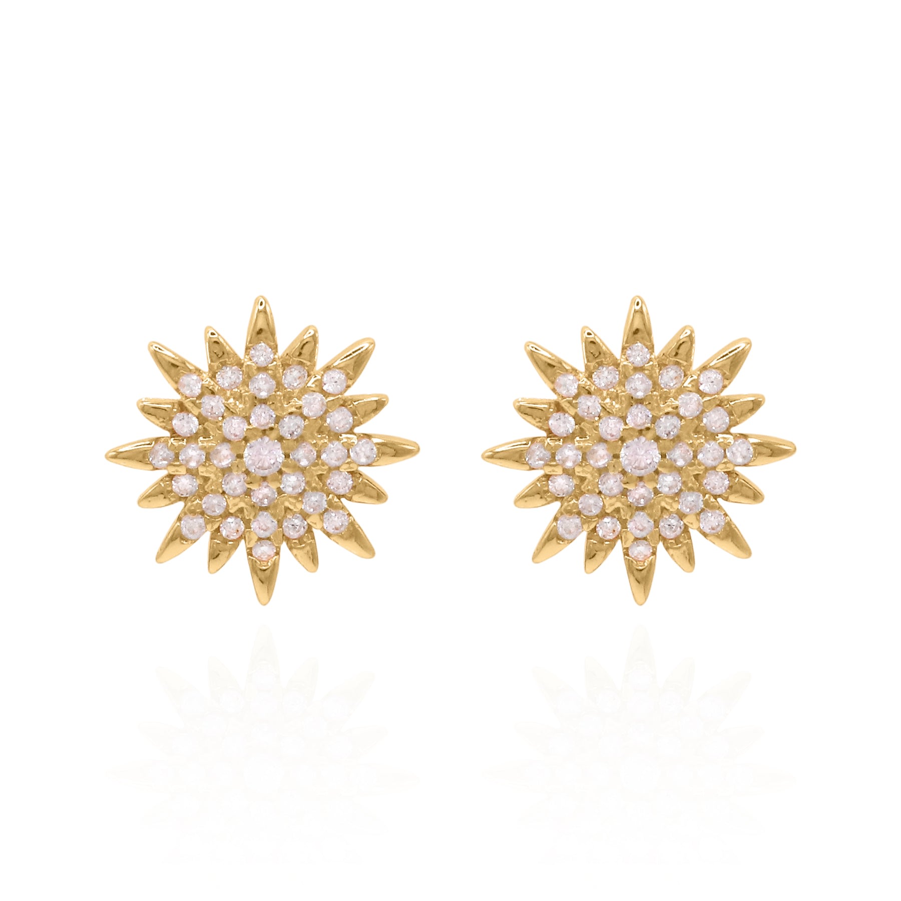 Luna Charles Women's Rhea Starburst Stud Earrings Gold Plated In Gold
