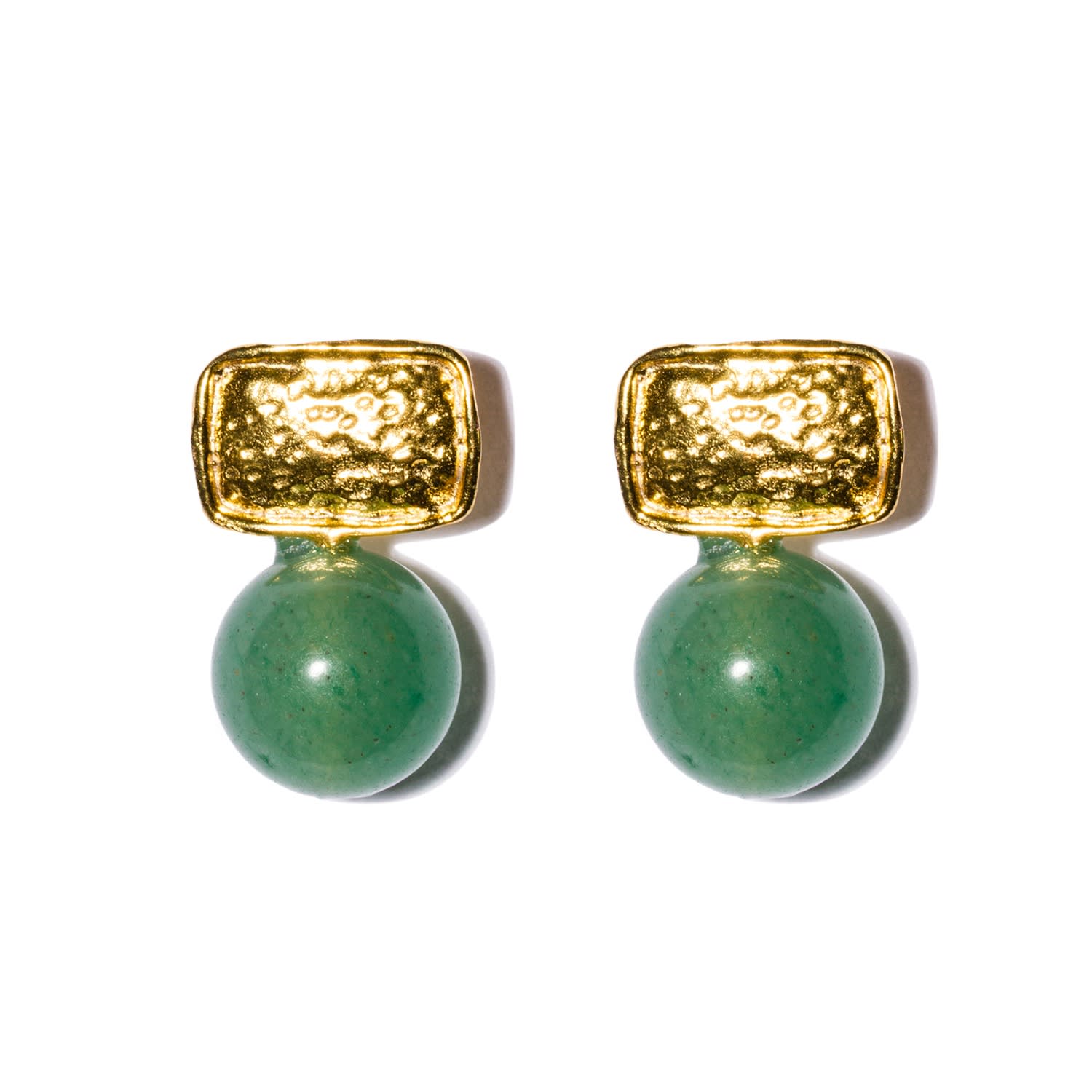 Kybele Studio Women's Gold / Green Prehnite Drop Earrings In Multi