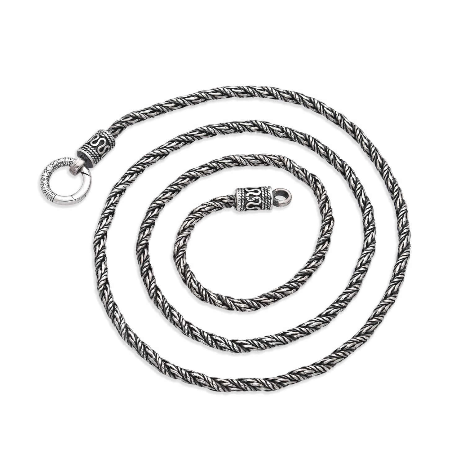 Altar™ Ornaments Co. Men's Spire Necklace| Sterling Silver Woven Chain Necklace - Altar™ In Silver