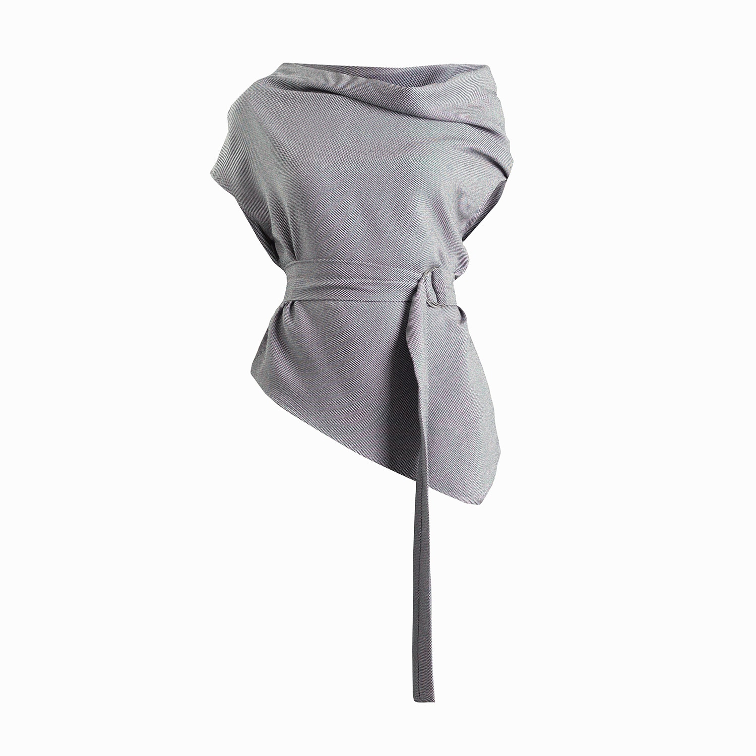Meem Label Women's Theo Light Grey Asymmetric Top In Grey