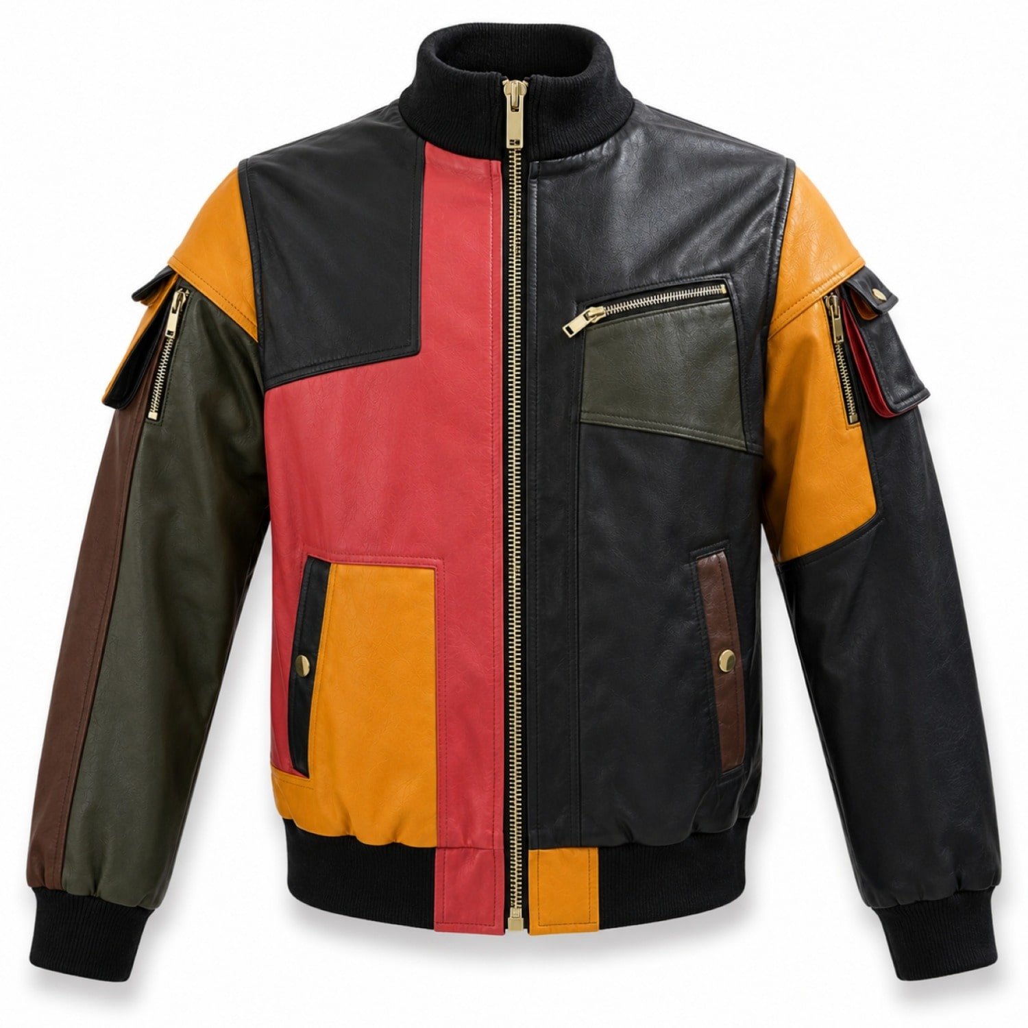 Zasta Studio Women's Artifact Theory Men Leather Bomber Jacket A In Black