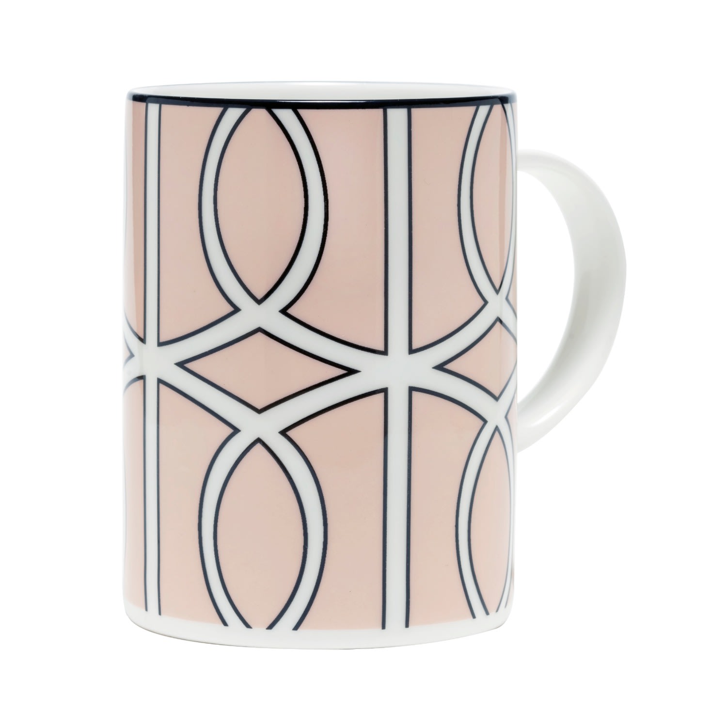 Pink / Purple Loop Blush & White Mug O. w. London