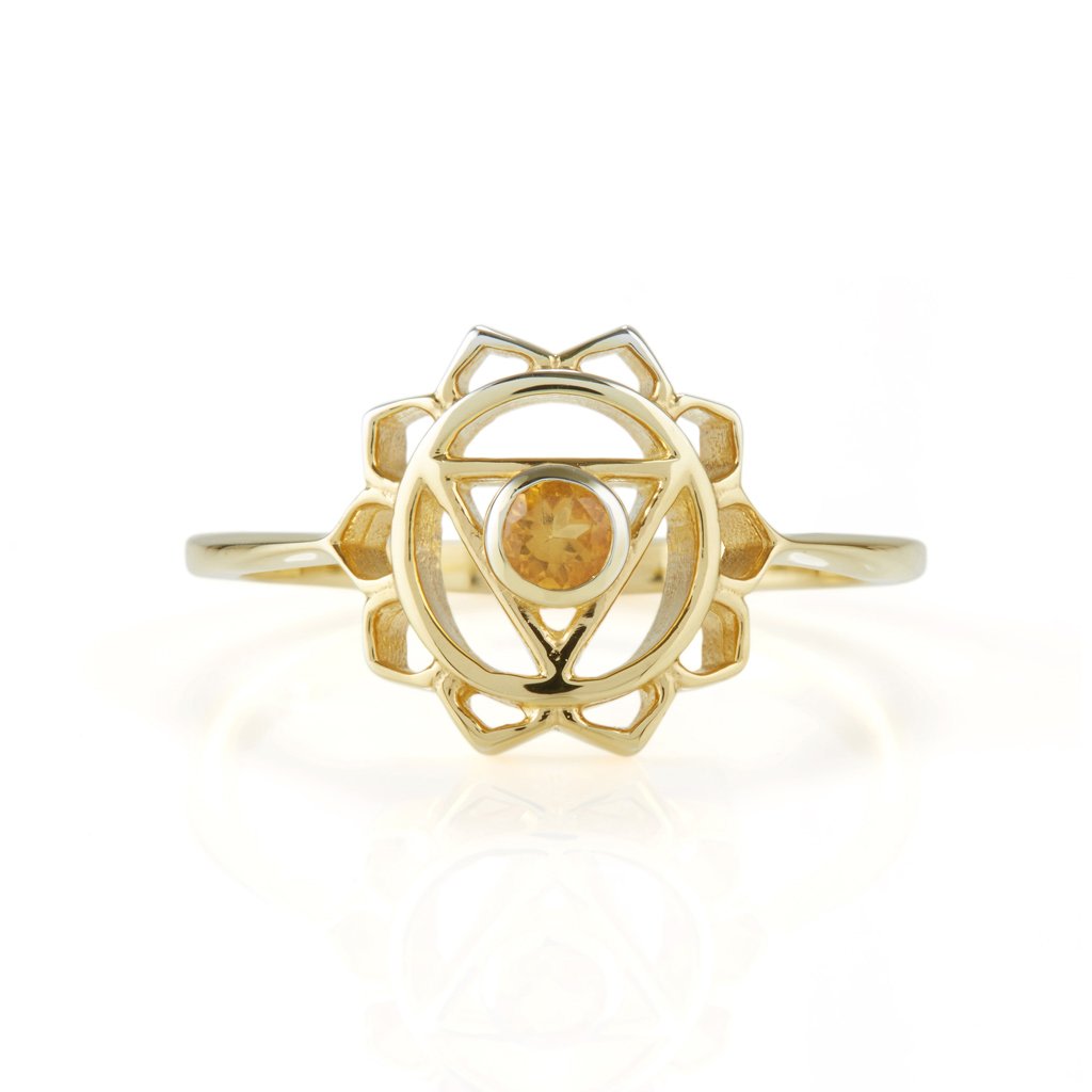 Women’s Solar Plexus Chakra Gold Vermeil Ring - Citrine Charlotte’s Web Jewellery