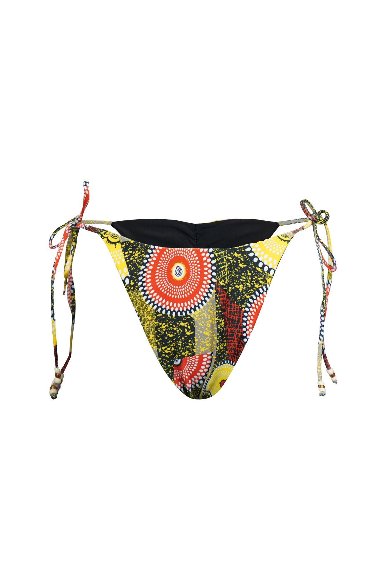 Women’s String Reversi Bikini Bottoms Black And Dreamy Mirage Print Golden Oasis Large Oliveankara