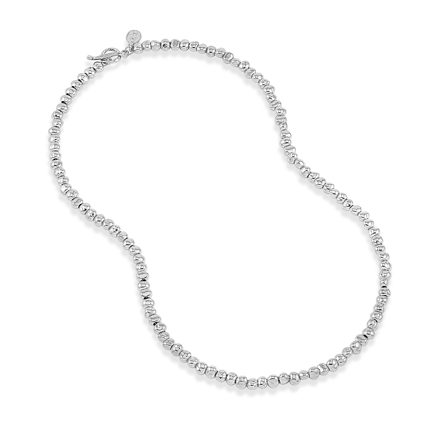 Dower & Hall Men's Chunky Signature Nugget Necklace In Sterling Silver In Silver