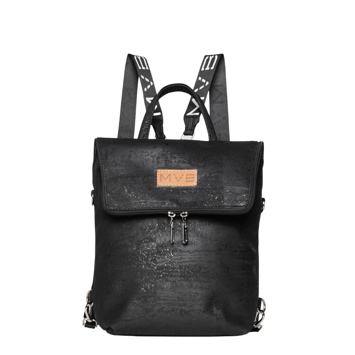 Women’s Cork Leather Backpack Trio - Black Mvb - My Vegan Bags