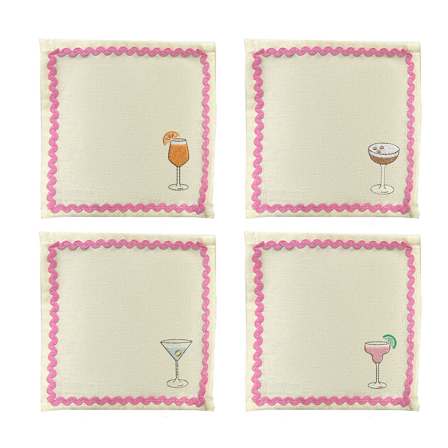 Lilly Loves White Cocktail Hour Cocktail Napkins