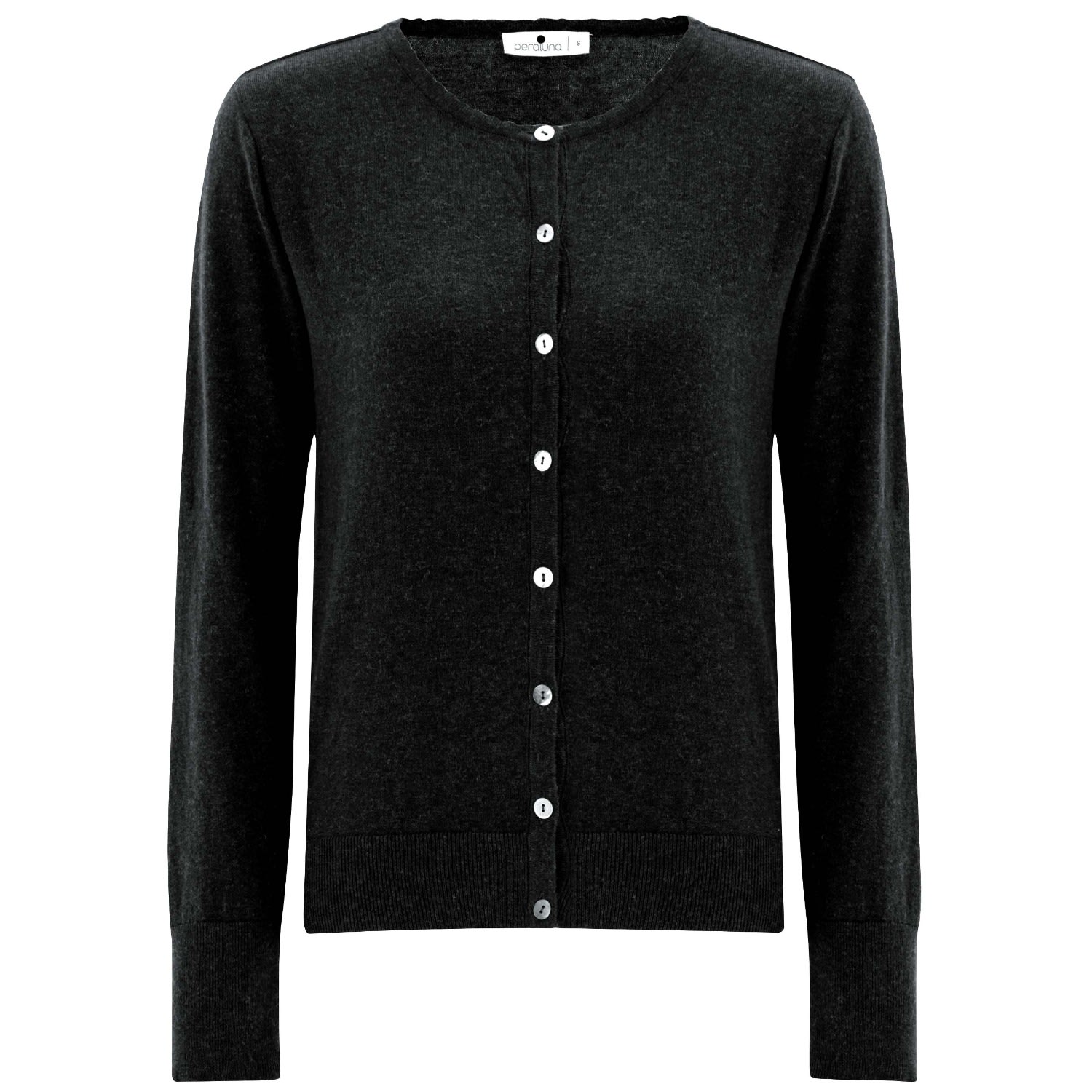 Peraluna Women's Classic Basic O-neck Knitwear Cardigan - Black In Black