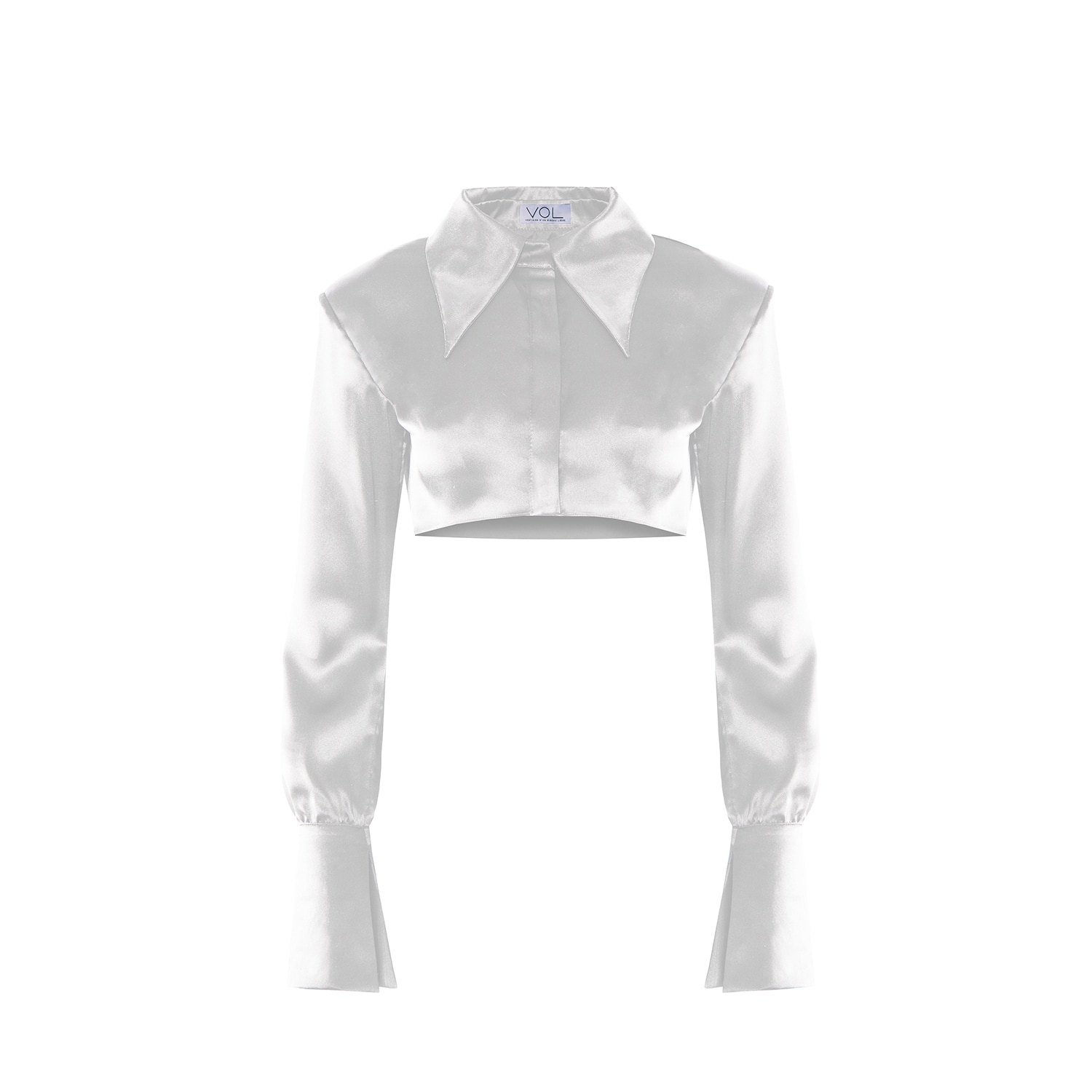 Vestiaire D'un Oiseau Libre Cropped Silk Shirt In White