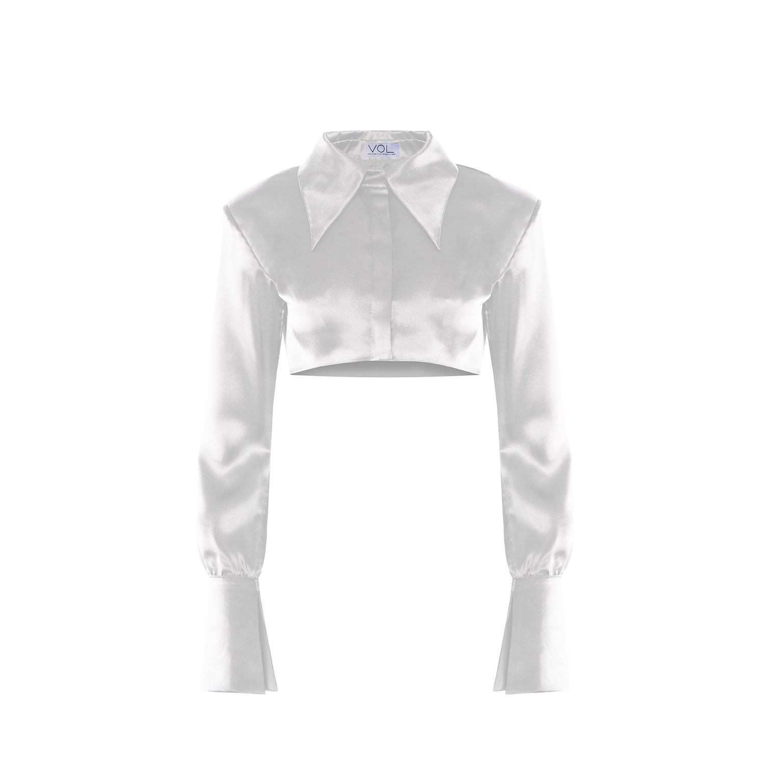 Vestiaire D'un Oiseau Libre Women's White Cropped Silk Shirt