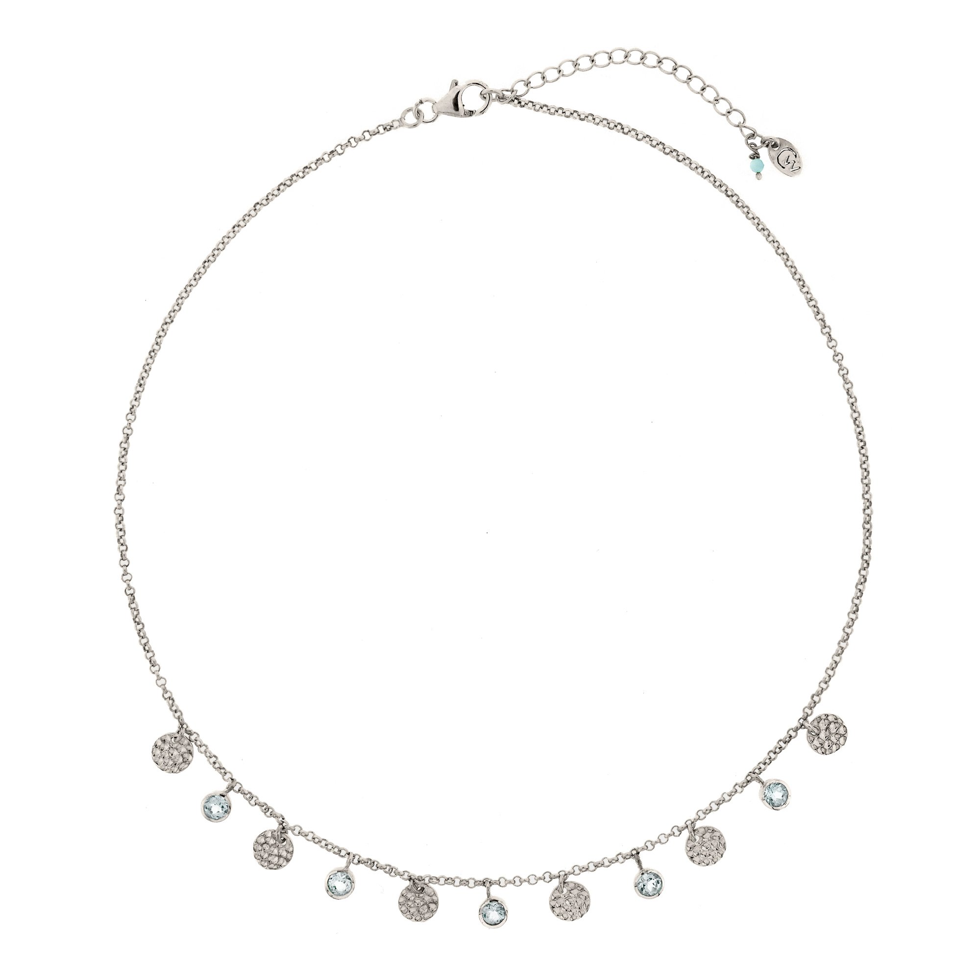 Women’s Lakshmi Silver Necklace - Blue Topaz Charlotte’s Web Jewellery