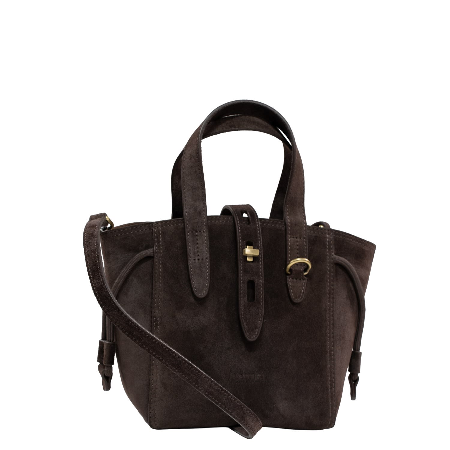 Women's Spiga Suede Tote Bag - Dark Brown | Hamel Atelier